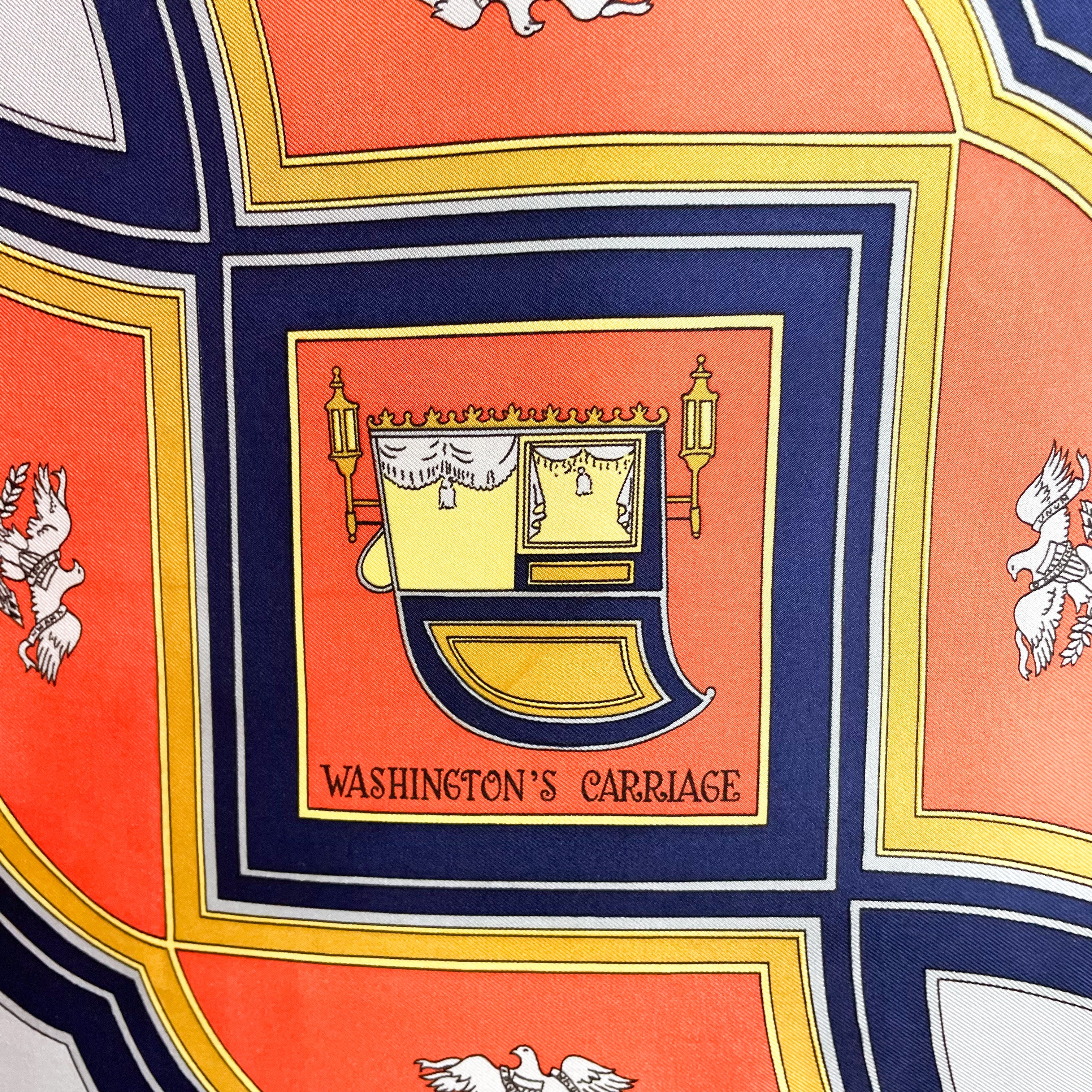 Boxed Hermes Washingon’s Carriage Designer Silk Scarf