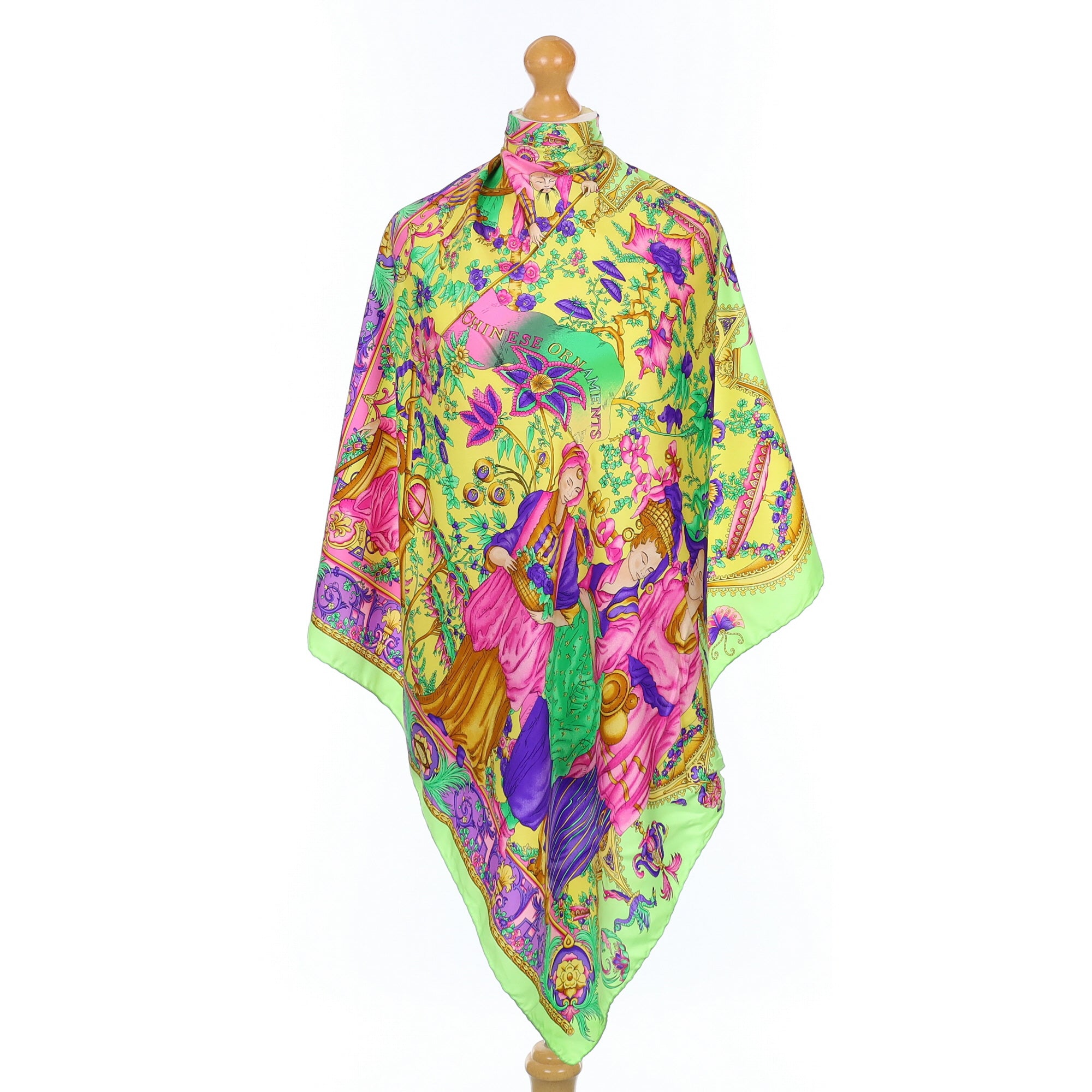 Versace Colourful Oriental Design Silk Scarf