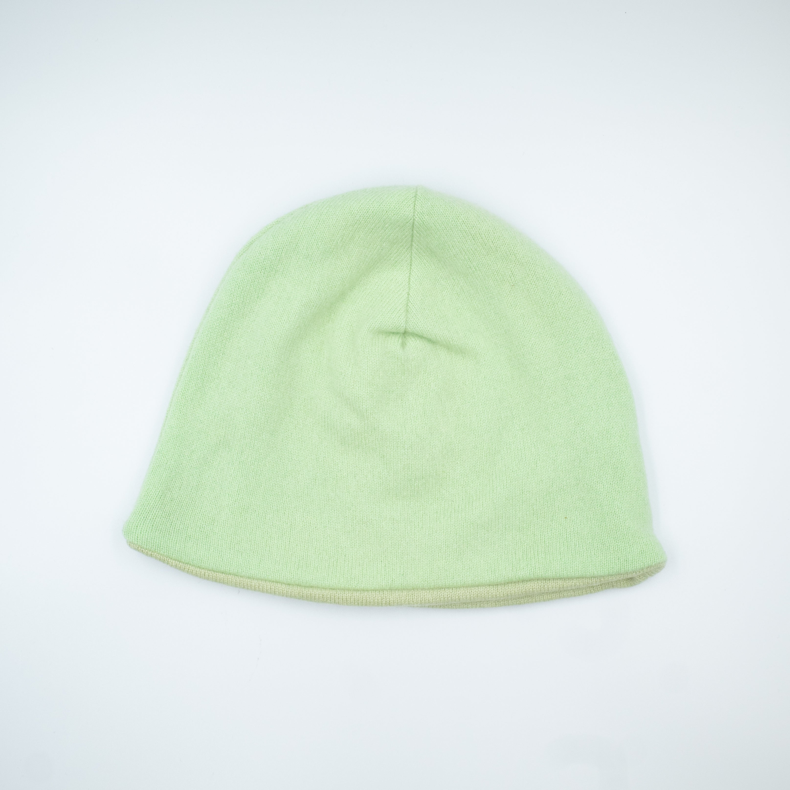 Bright Lime Green Cashmere Beanie Hat