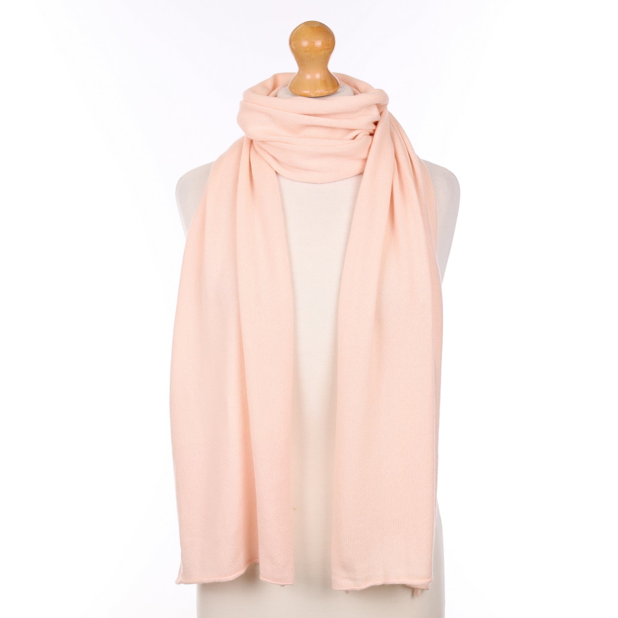 Brand New Scottish Shell Pink Cashmere Knitted Scarf