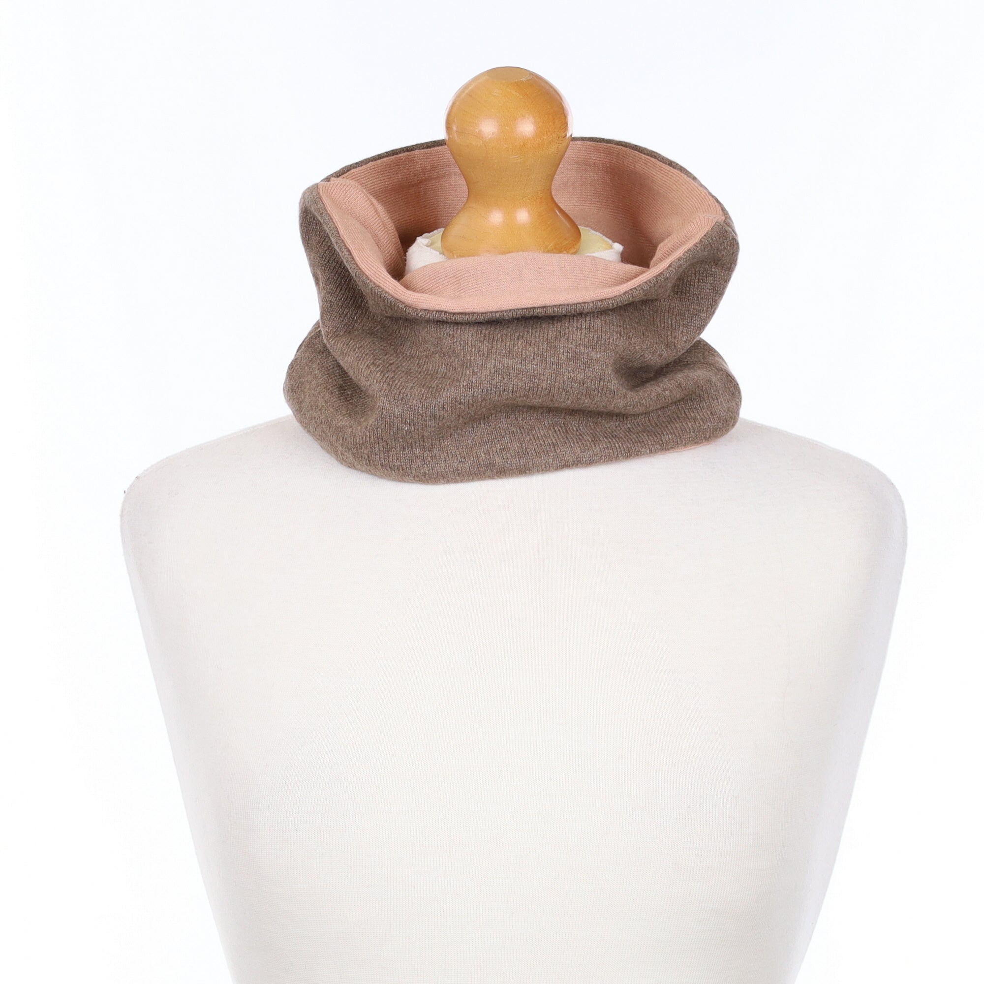 Mocha and Nude Pink Neck Warmer