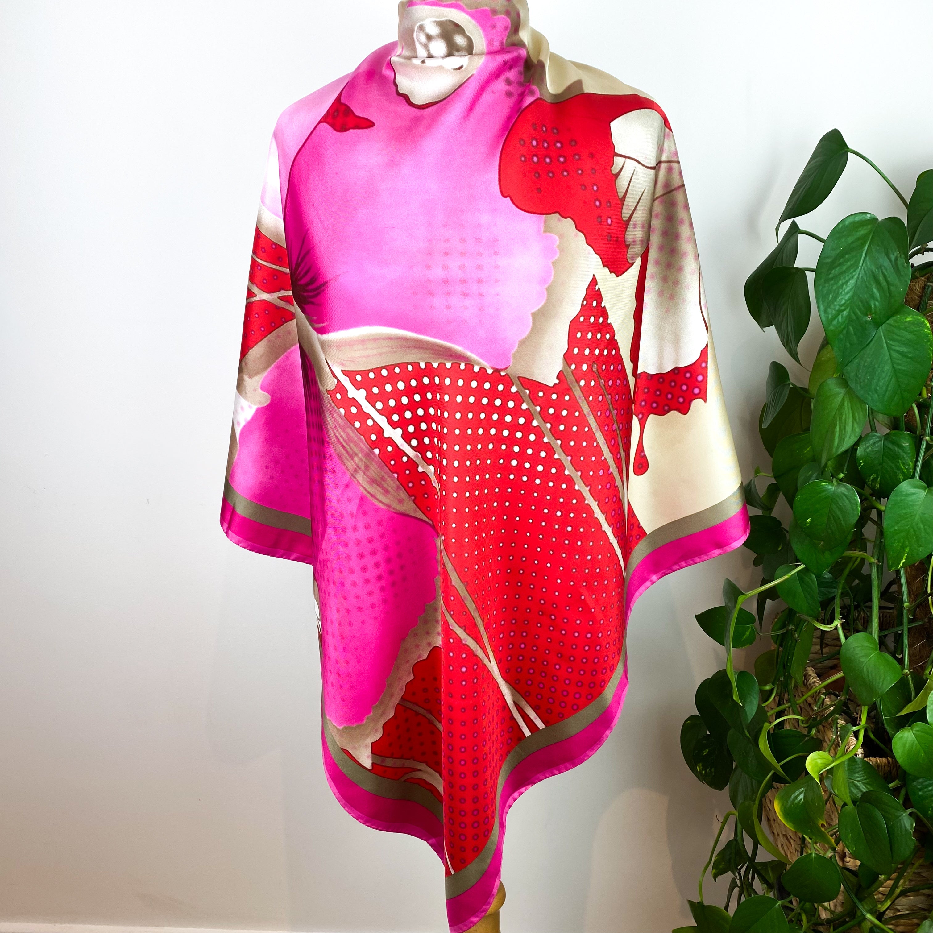 Immaculate Bright Pink Barbieri Silk Scarf