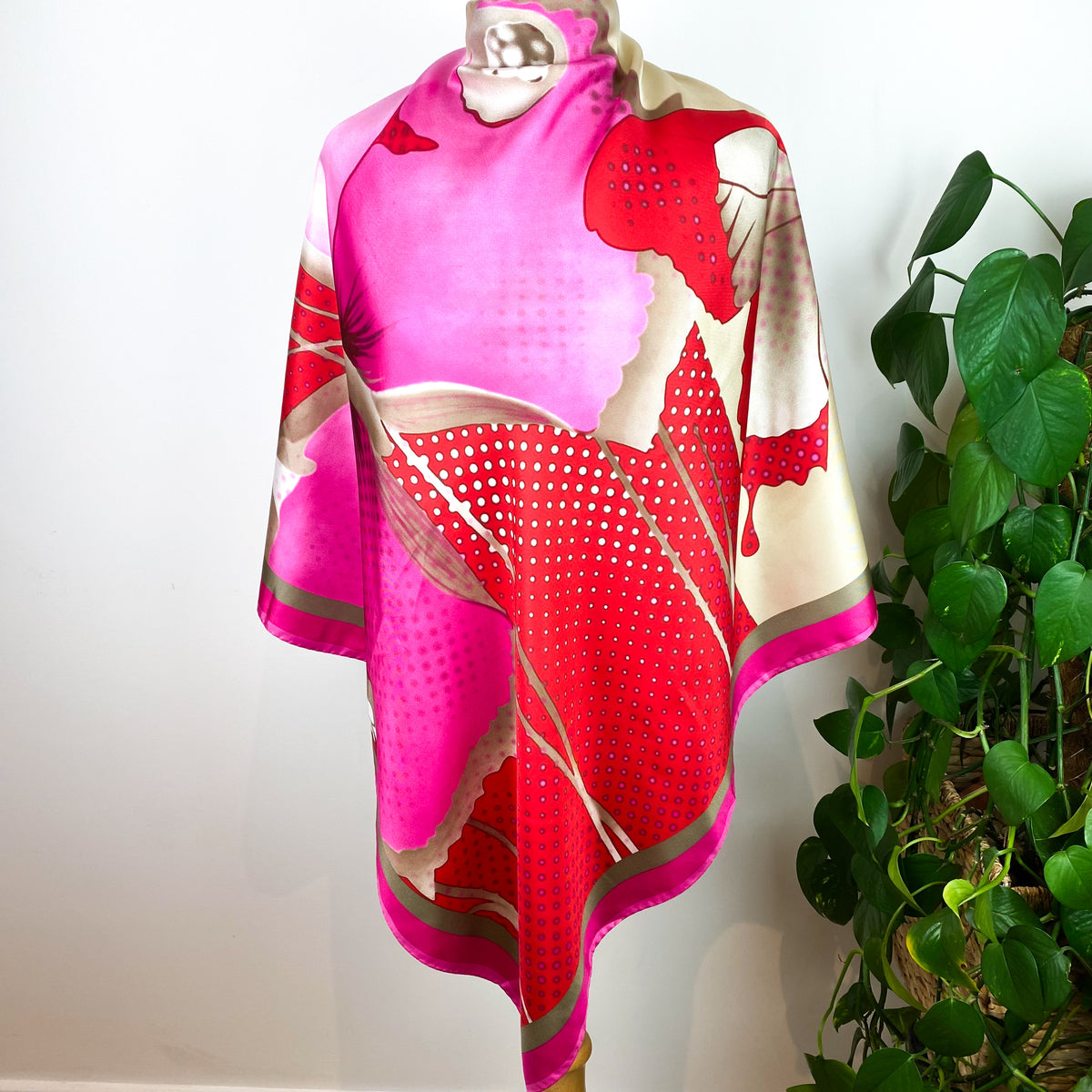 Immaculate Bright Pink Barbieri Silk Scarf