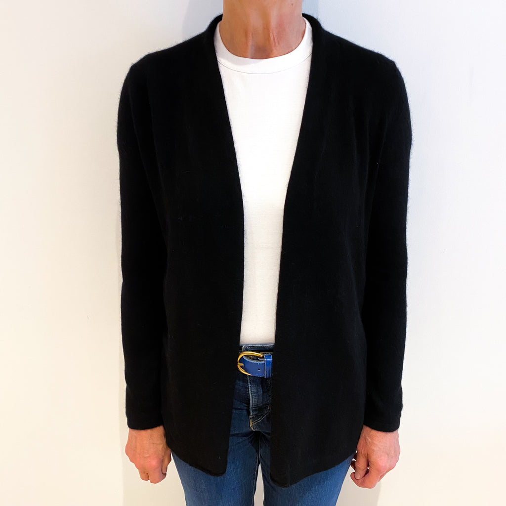 Black Cashmere Edge to Edge Cardigan Medium