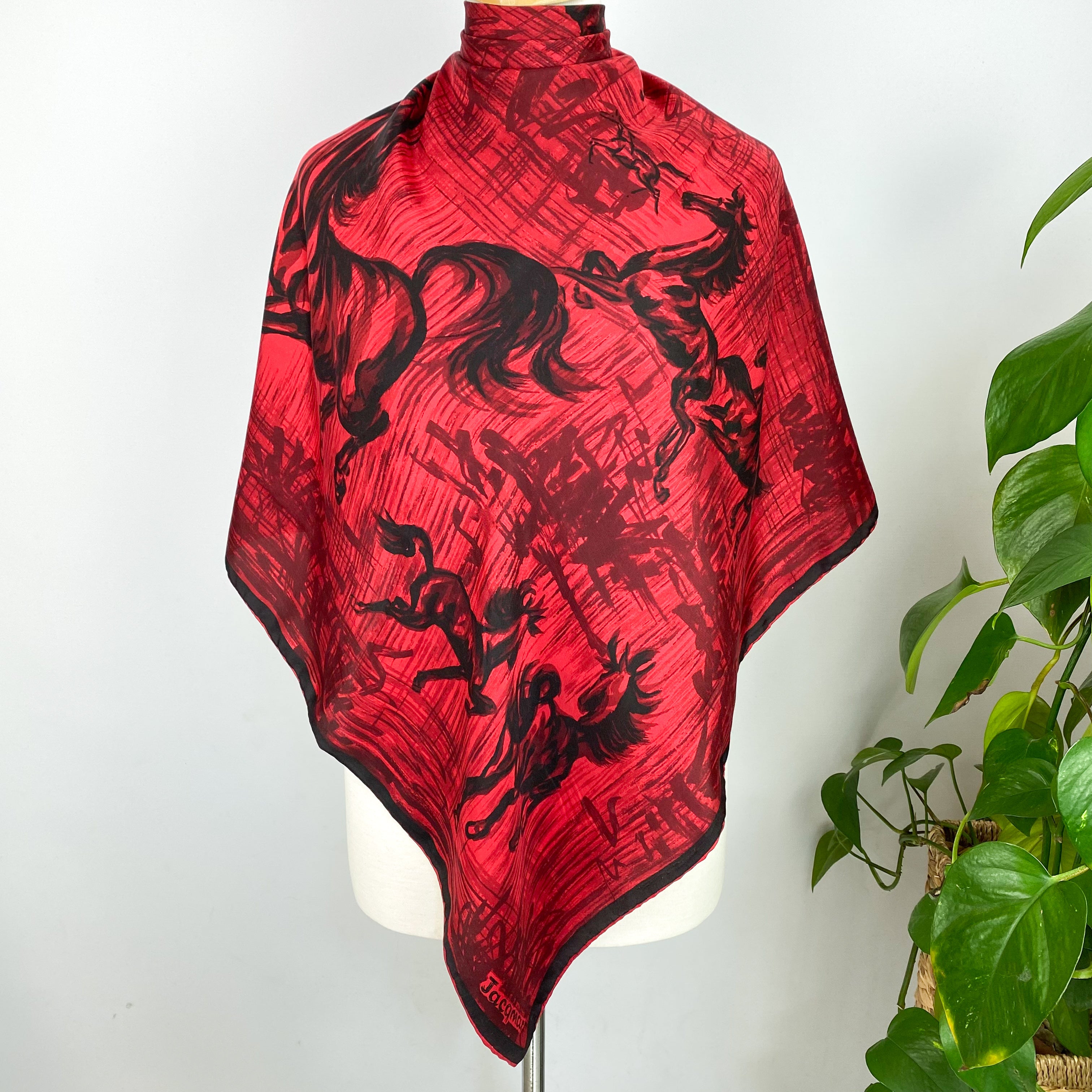1970s Jacqmar Equestrian Vintage Silk Scarf
