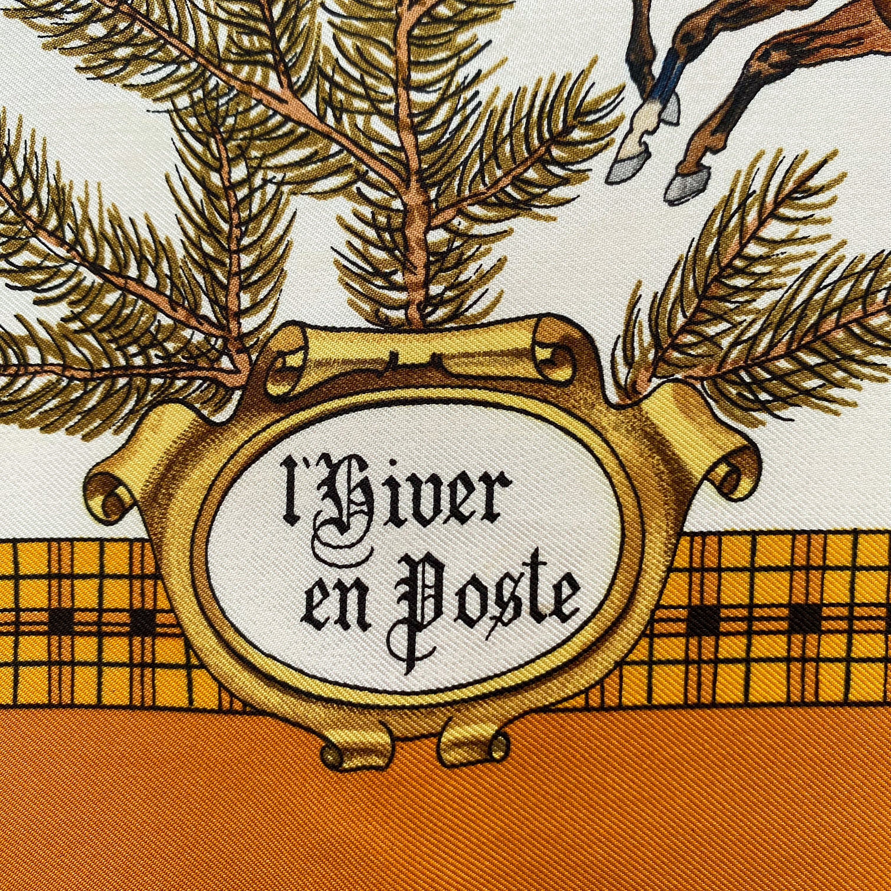 Boxed Hermès L’hiver en Poste Silk Scarf