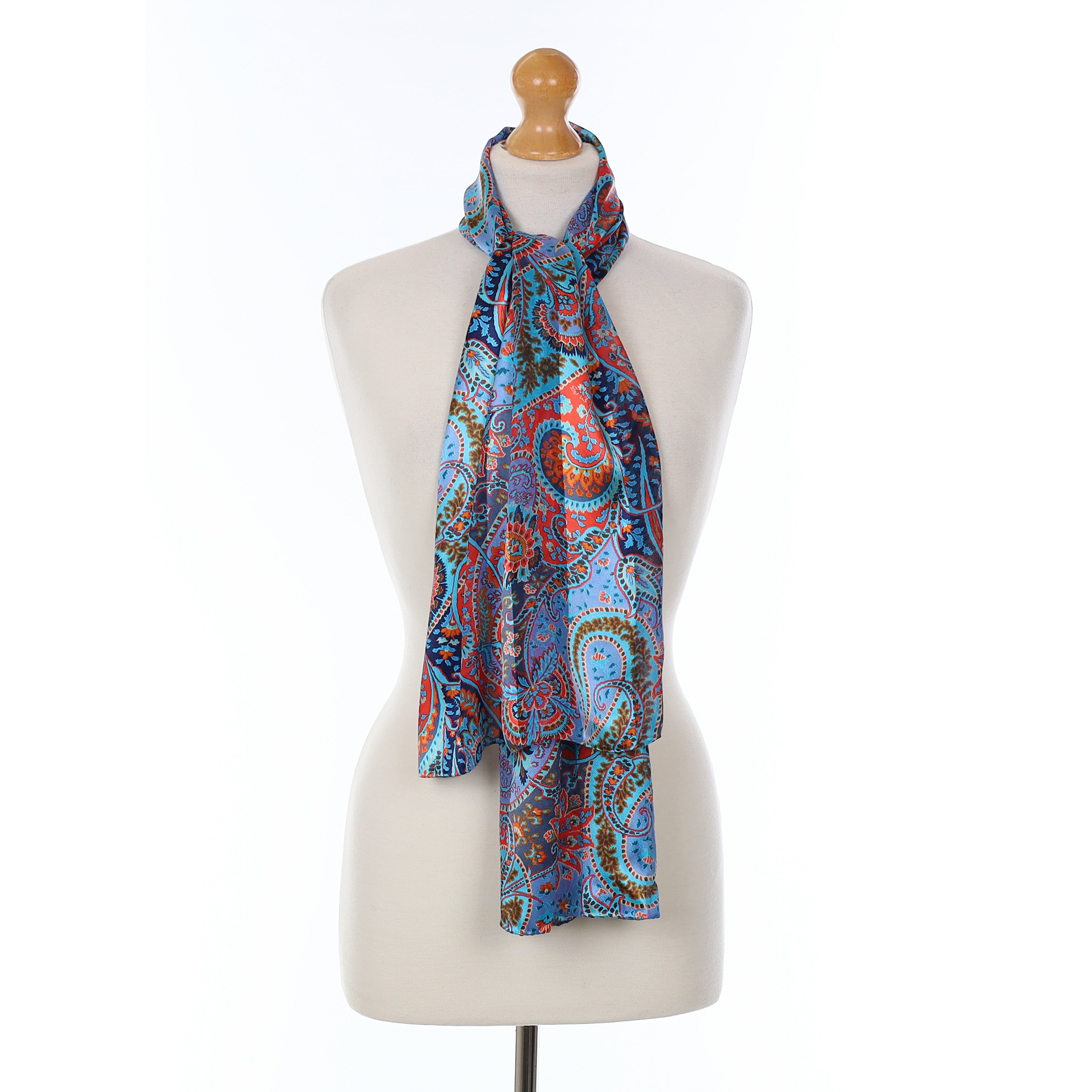 Jaeger Blue Paisley Silk Scarf