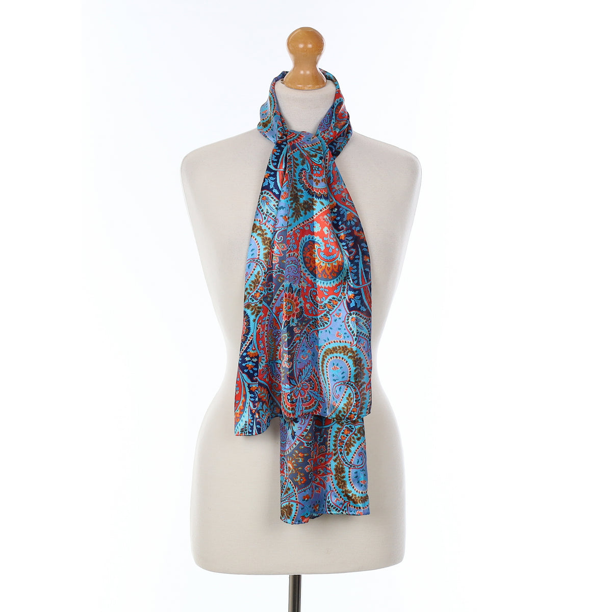 Jaeger Blue Paisley Silk Scarf
