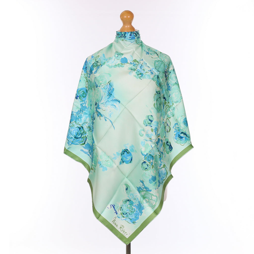 1970’s Boxed Nina Ricci Artistic Floral Vintage Silk Scarf