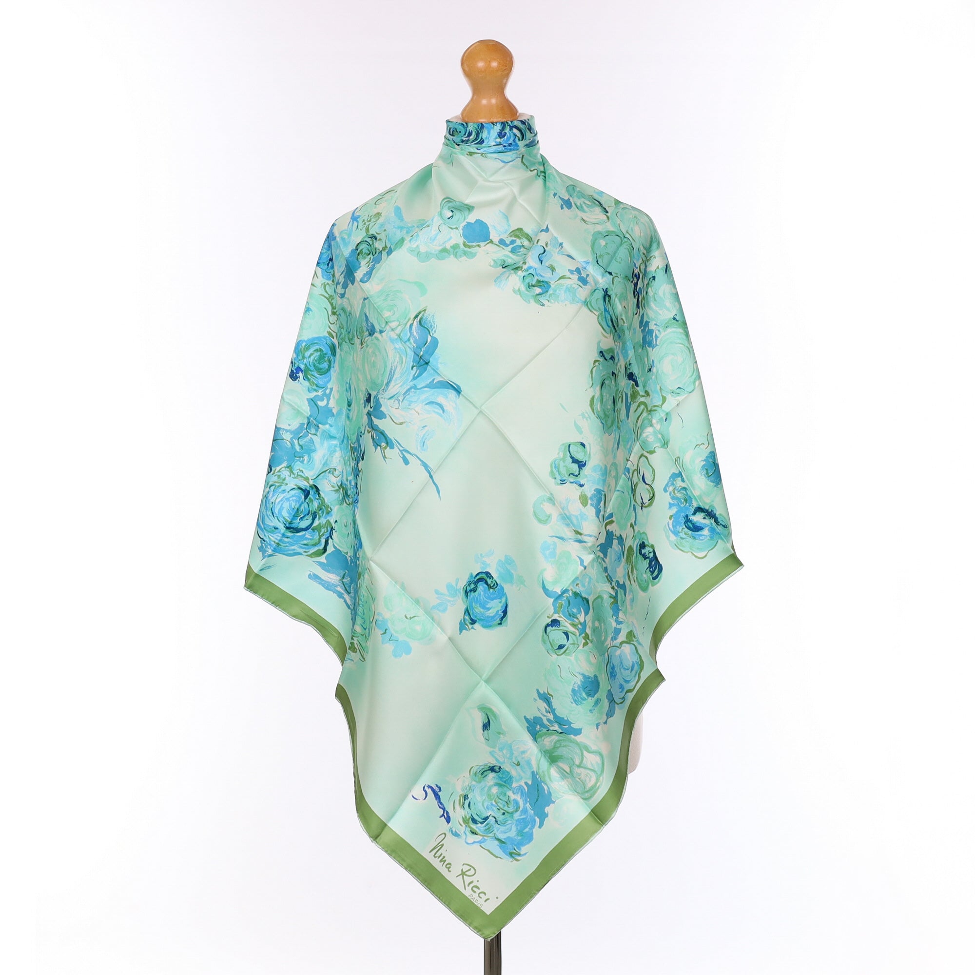1970’s Boxed Nina Ricci Artistic Floral Vintage Silk Scarf