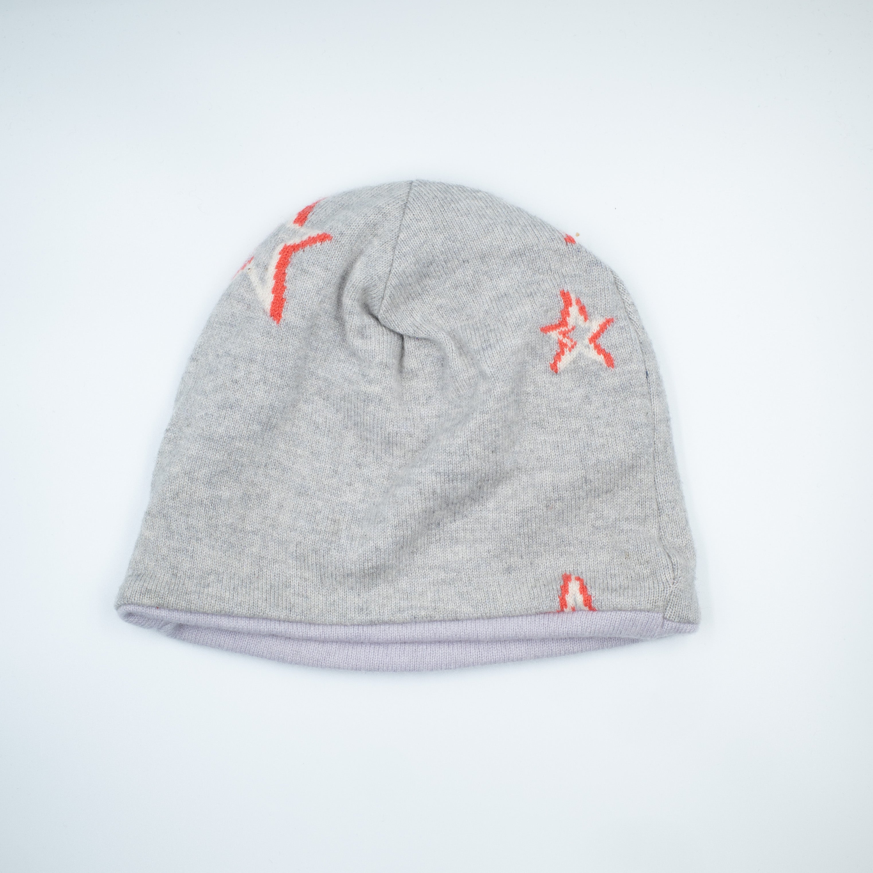 Grey Star and Lilac Cashmere Beanie Hat