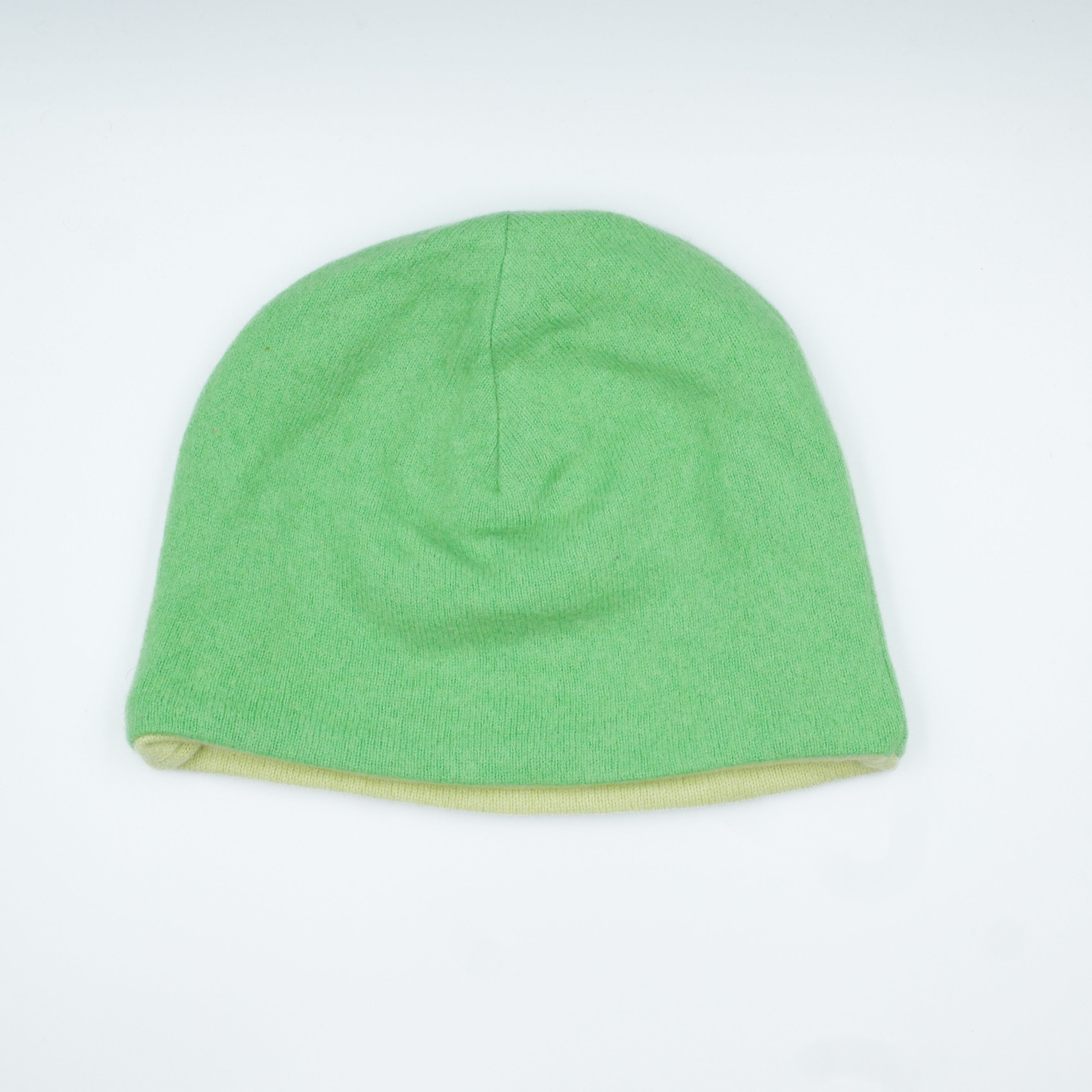 Pea and Celery Green Cashmere Beanie Hat