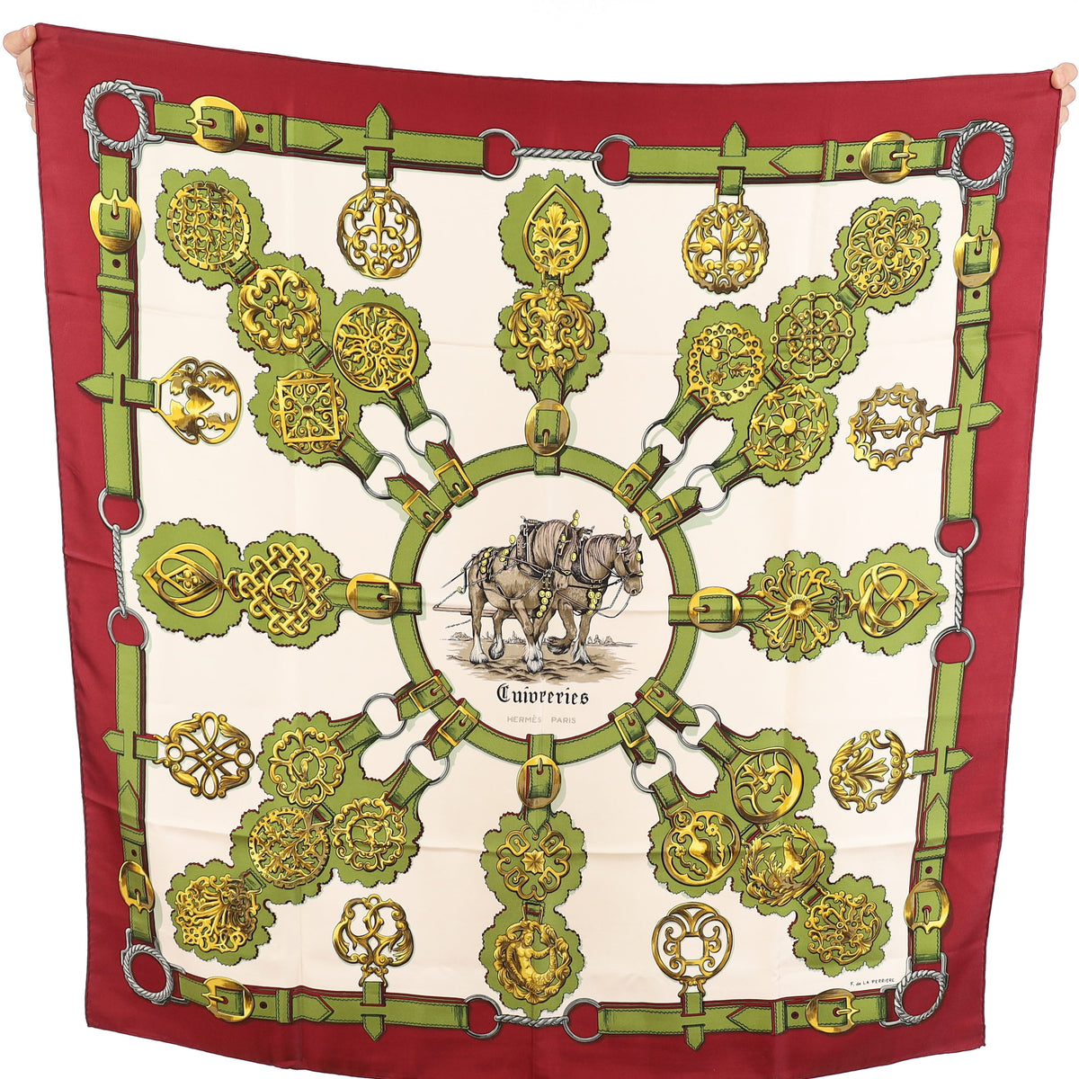 Pristine Hermès Cuiveeries Silk Scarf