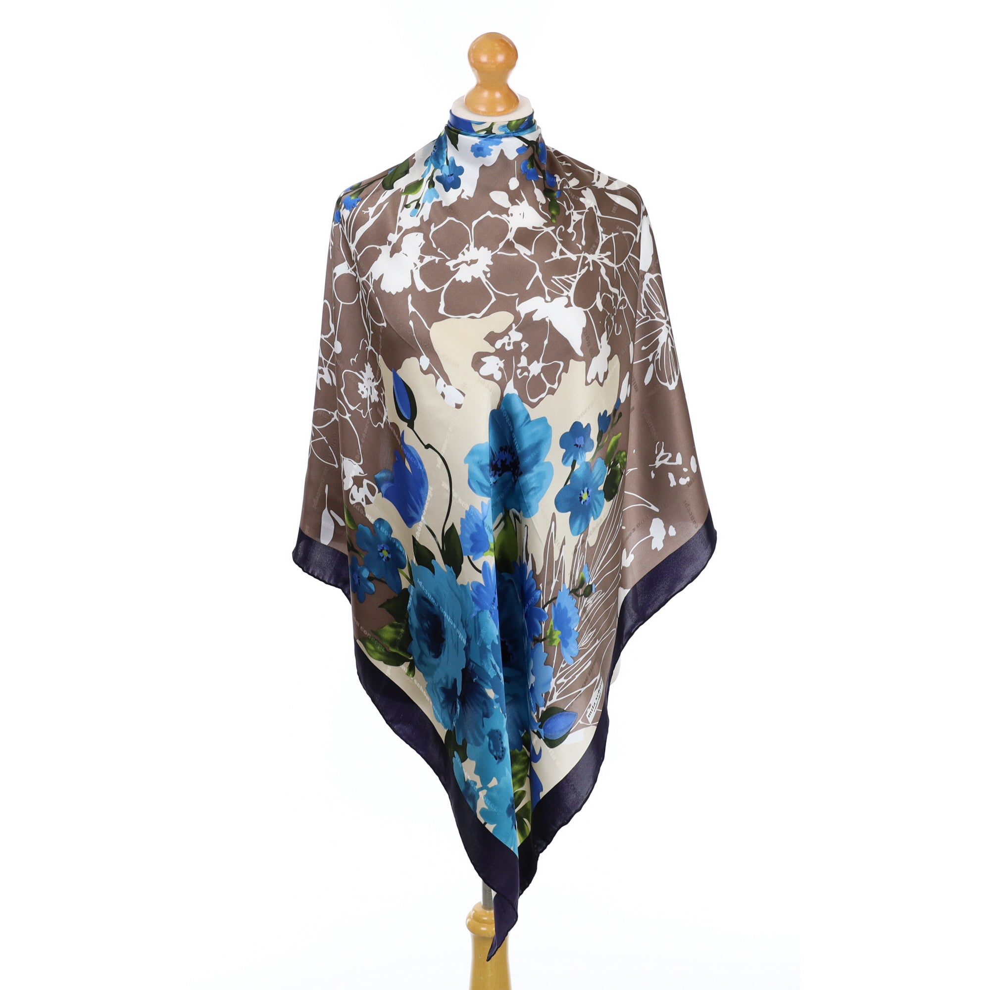 Brand New Mila Schön Floral Silk Scarf