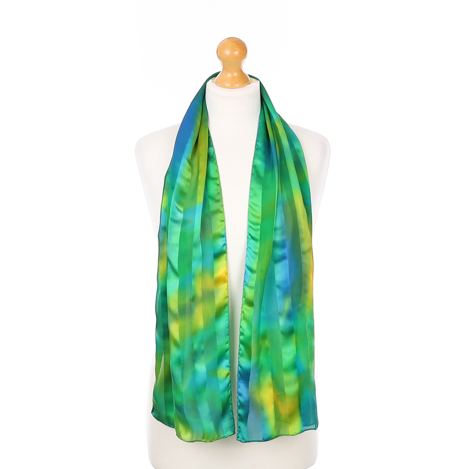 Unworn Elaine Rippon Green Silk Scarf