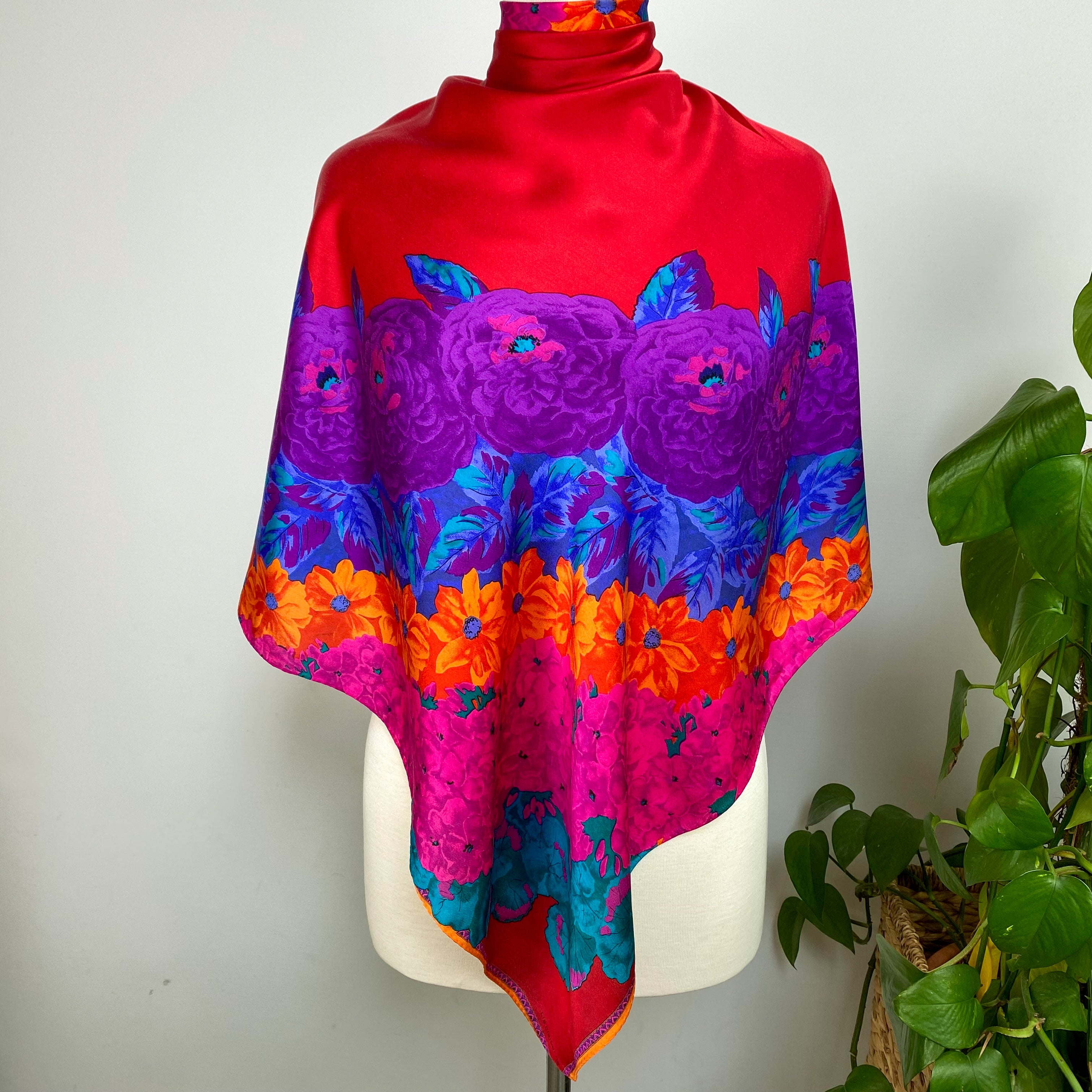 Liz Claiborne Vibrant Floral Silk Scarf