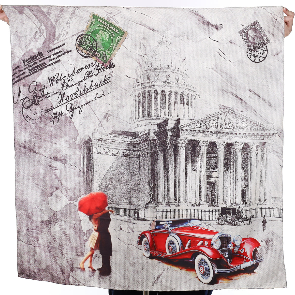 Postcard Style Silk Scarf