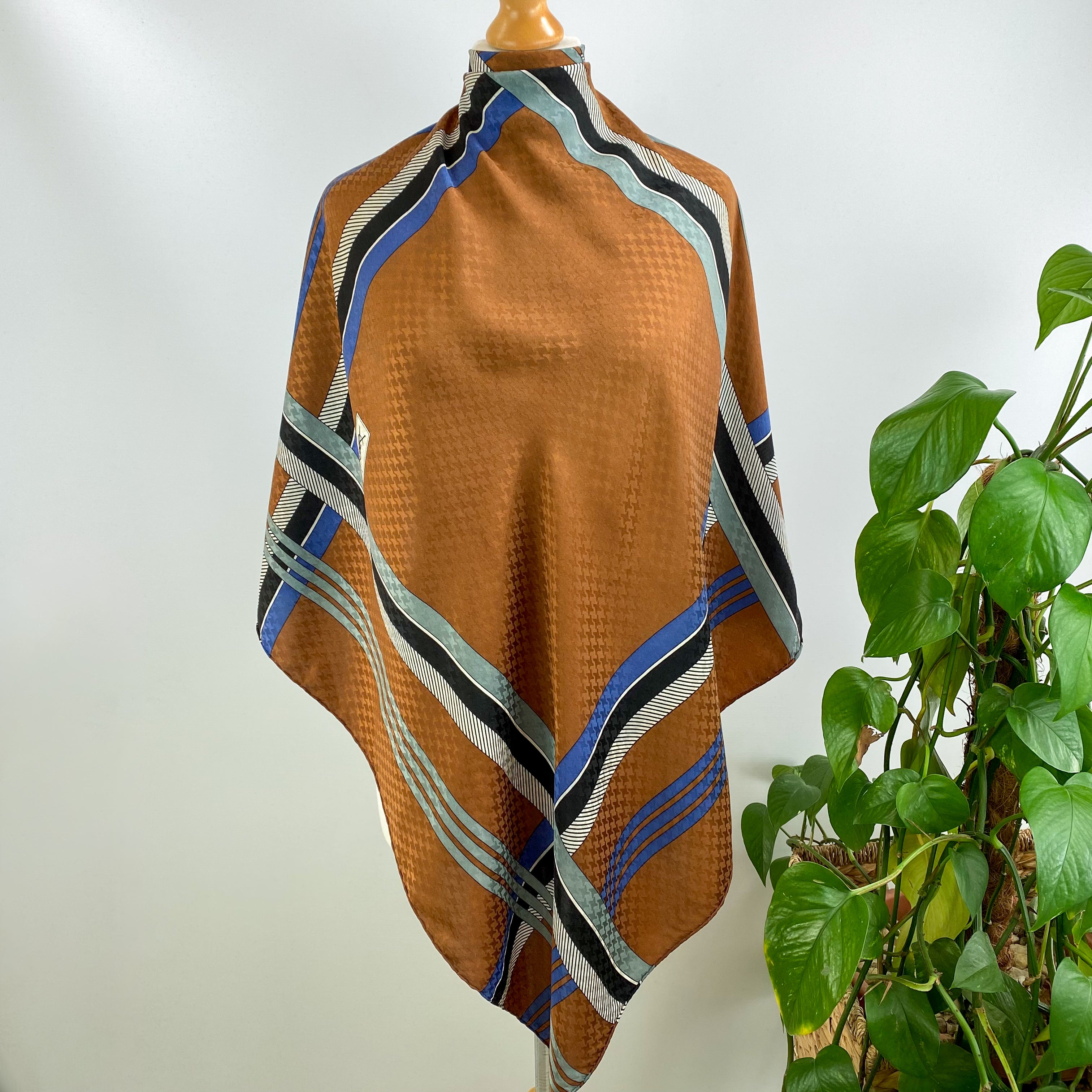 1979s Yves Saint Laurent Geometric Vintage Silk Scarf