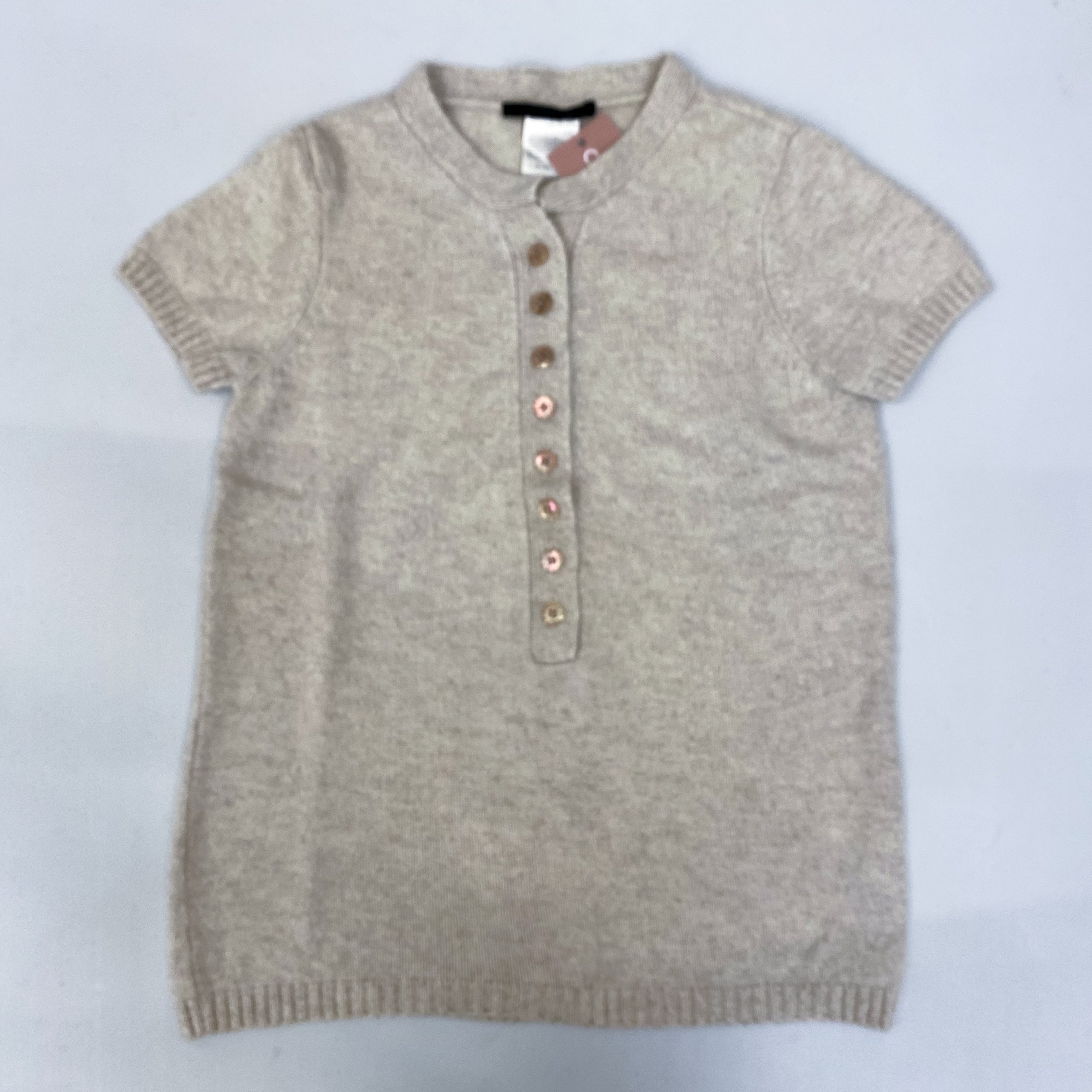 Children’s Oatmeal Cashmere Short Sleeved Tunic Jumper Age 4
