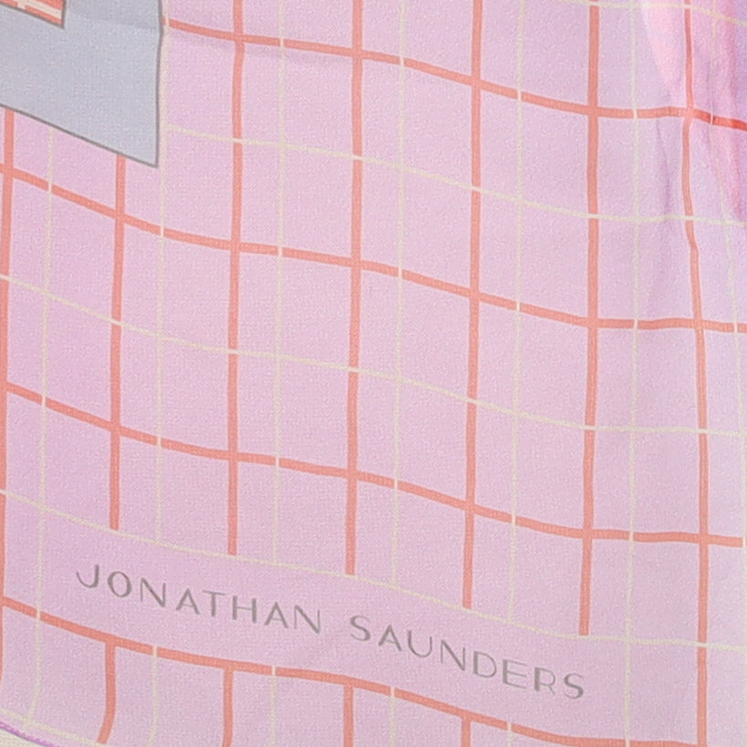 Unworn Jonathan Saunders Checked Silk Scarf