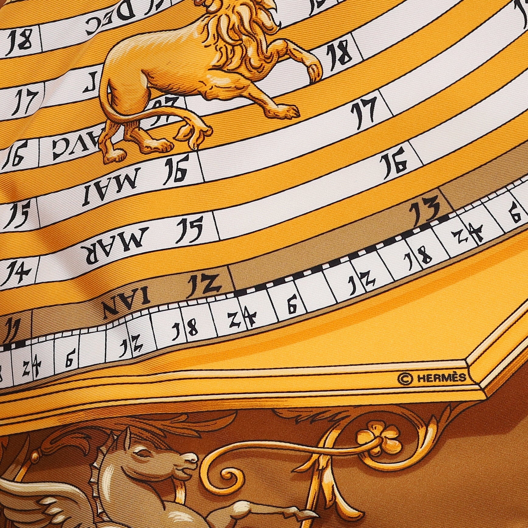 Pristine Hermès Dies et Hore Silk Scarf