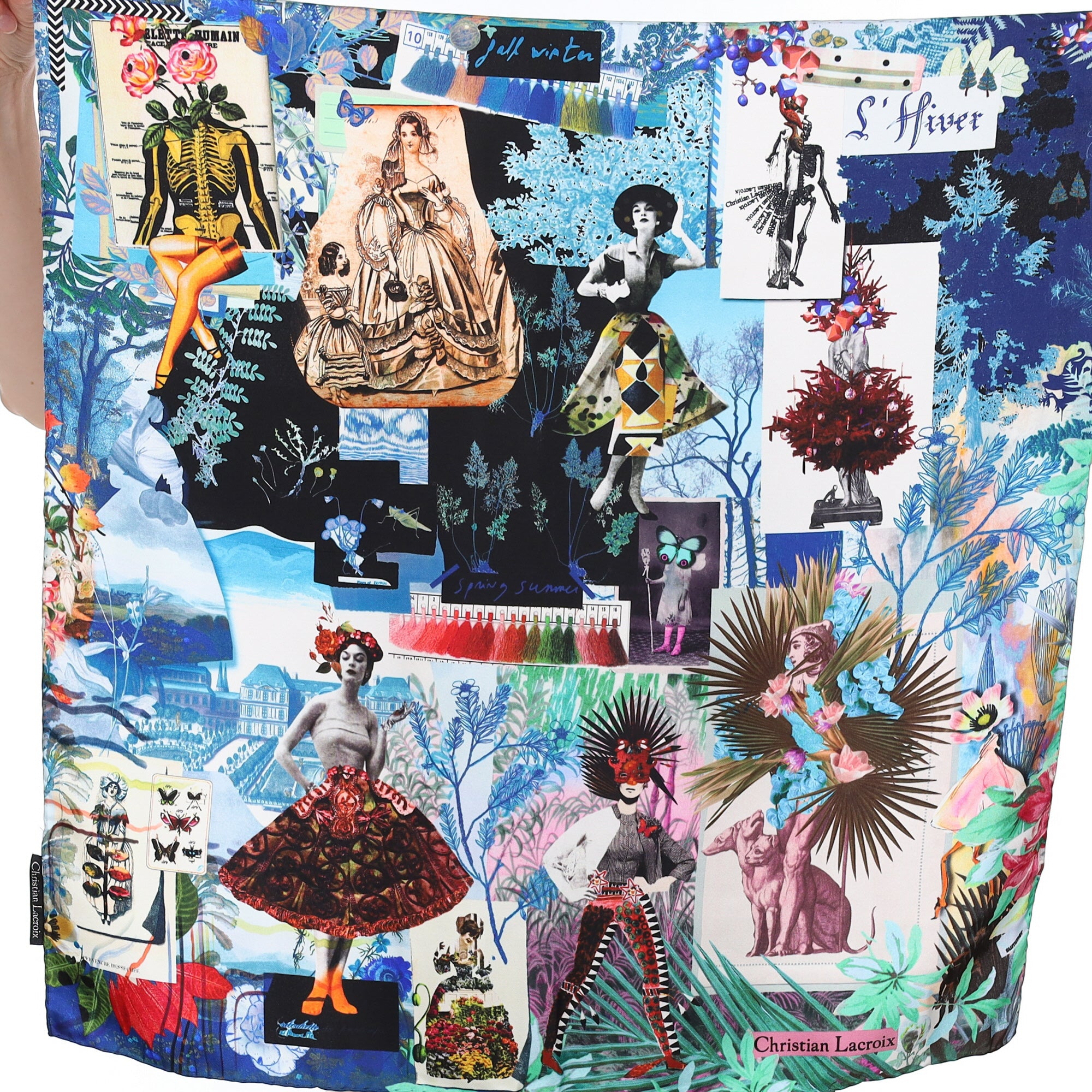 Christian Lacroix Abstract Fashion Themed Silk Scarf