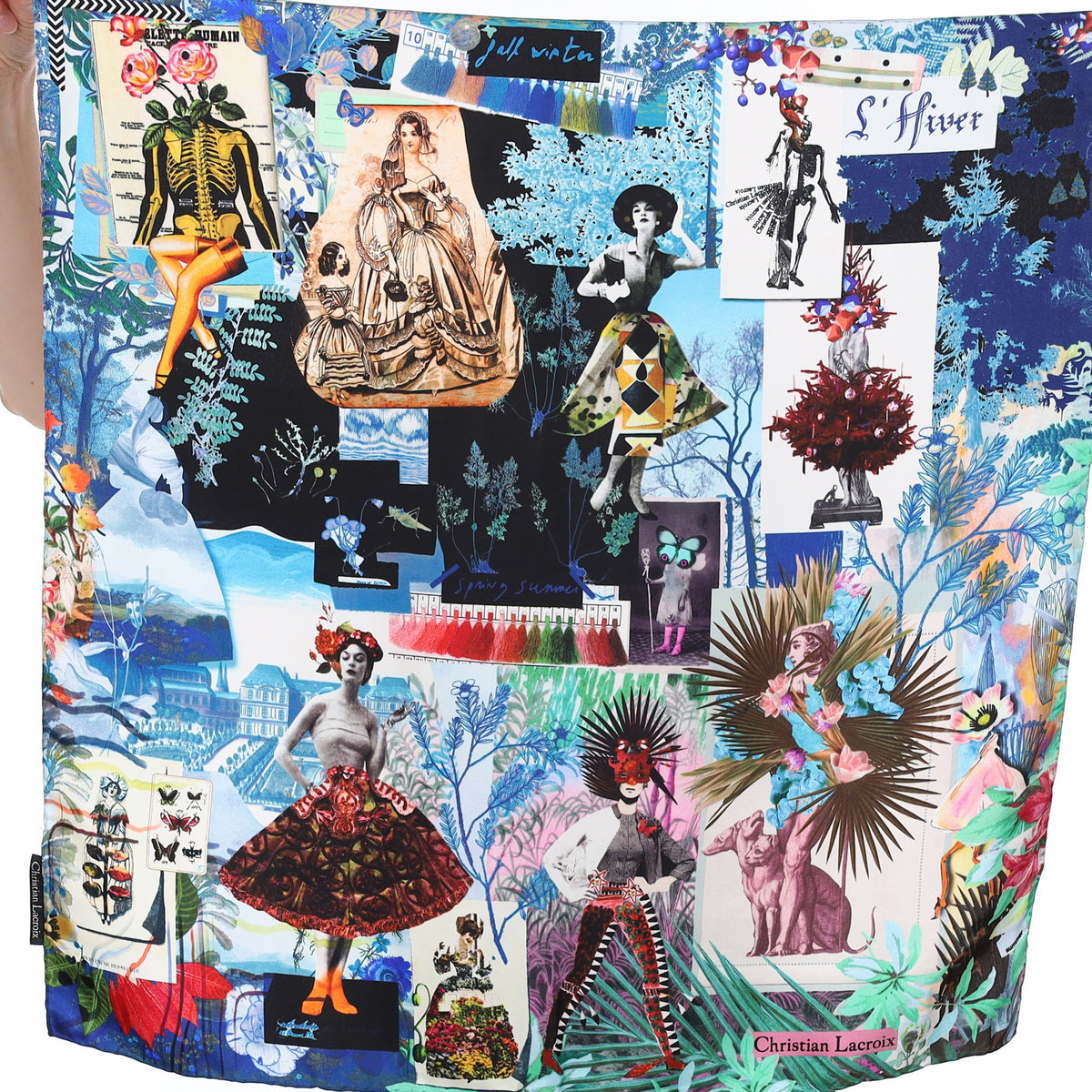 Christian Lacroix Abstract Fashion Themed Silk Scarf