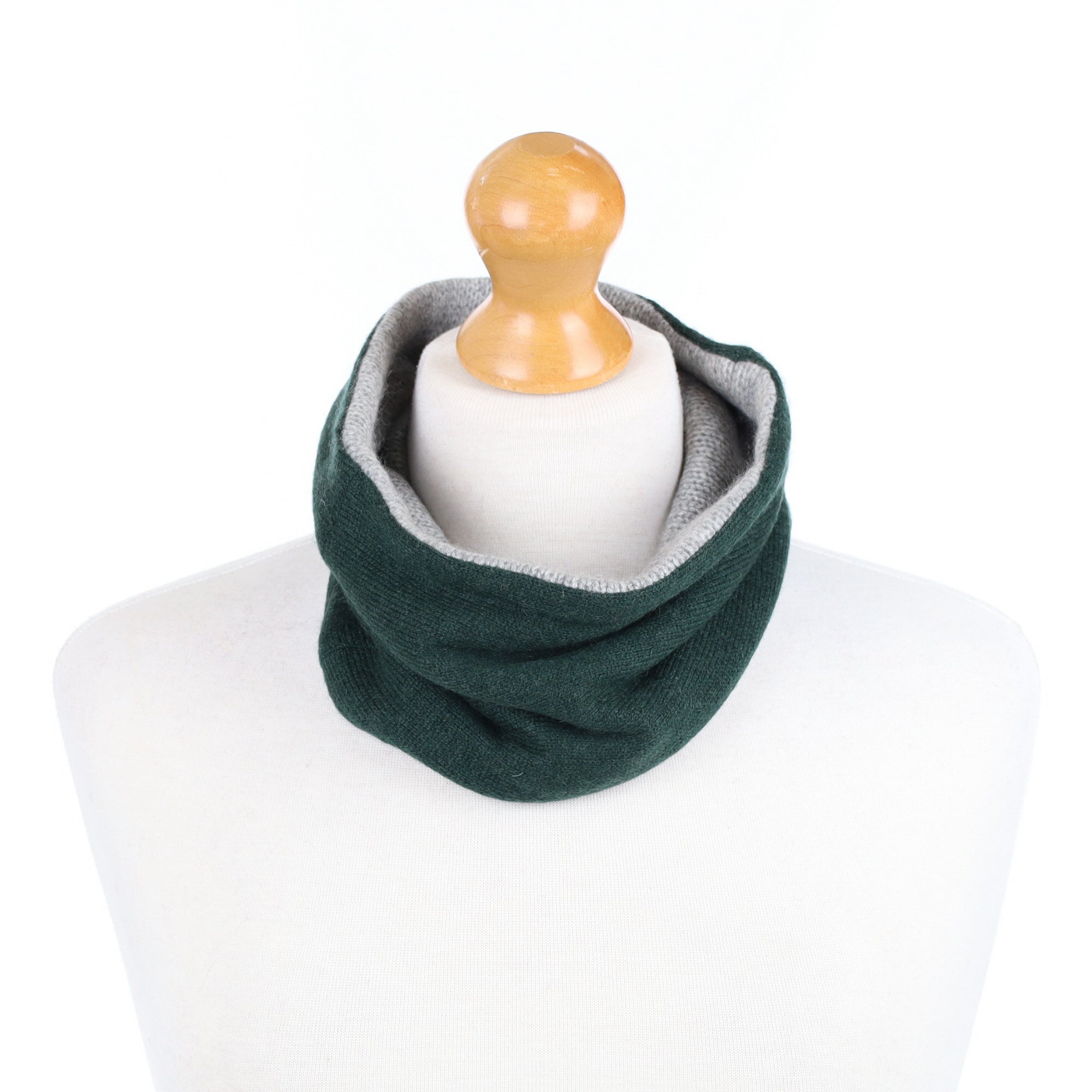 Hunter Green and Grey Chunky Neck Warmer