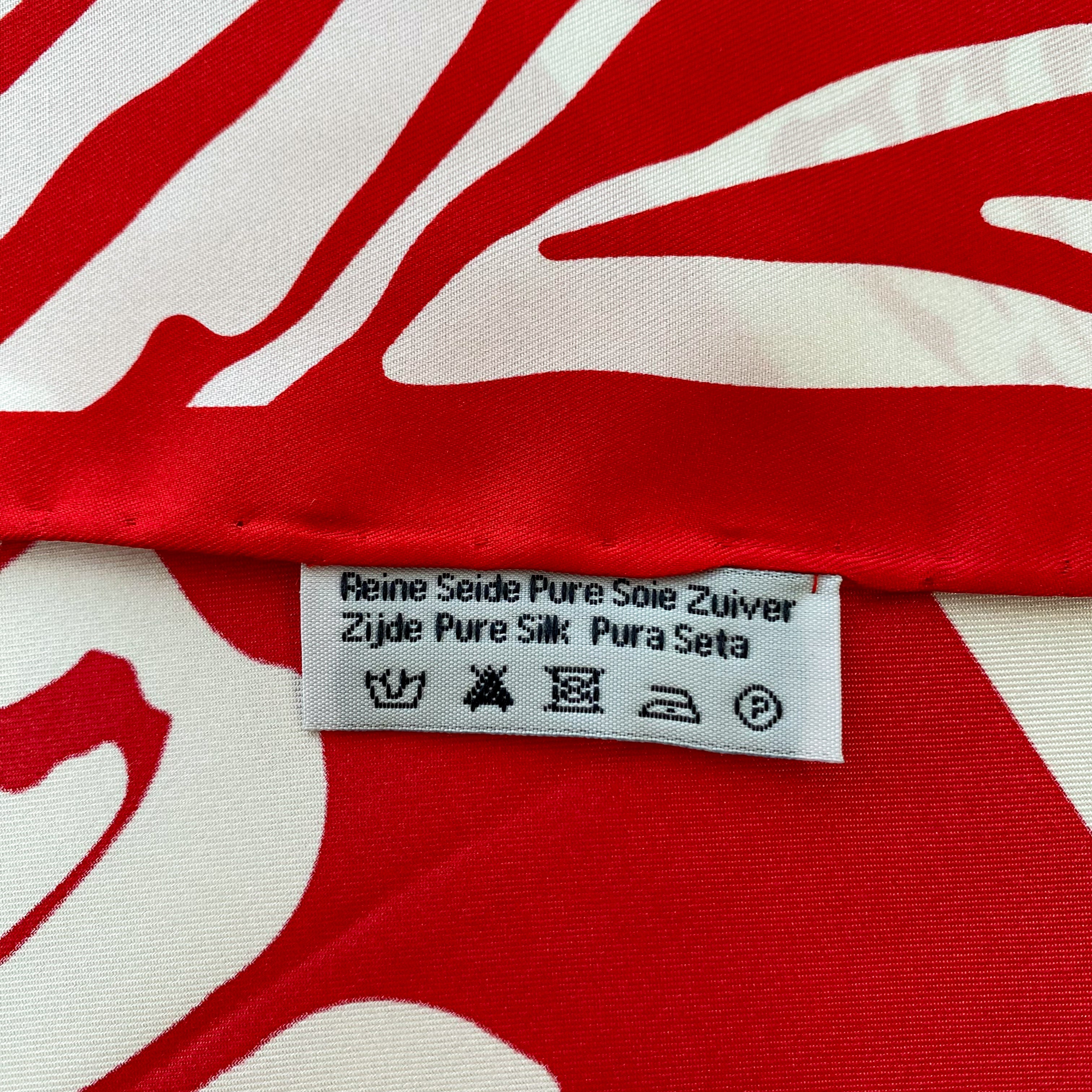 Immaculate Jammers & Leufgen Red Butterfly Silk Scarf