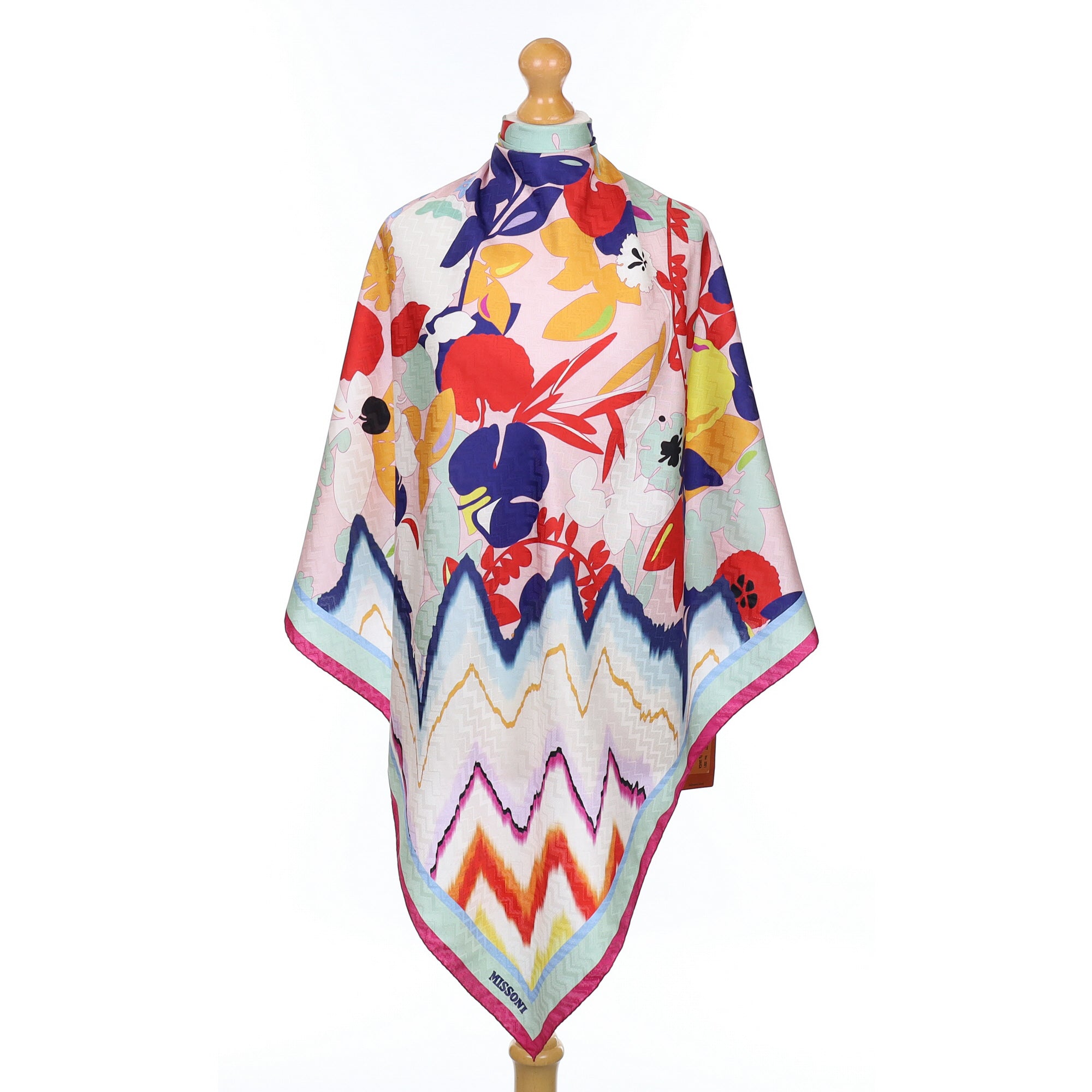 Brand New Missoni Multicoloured Abstract Silk Scarf