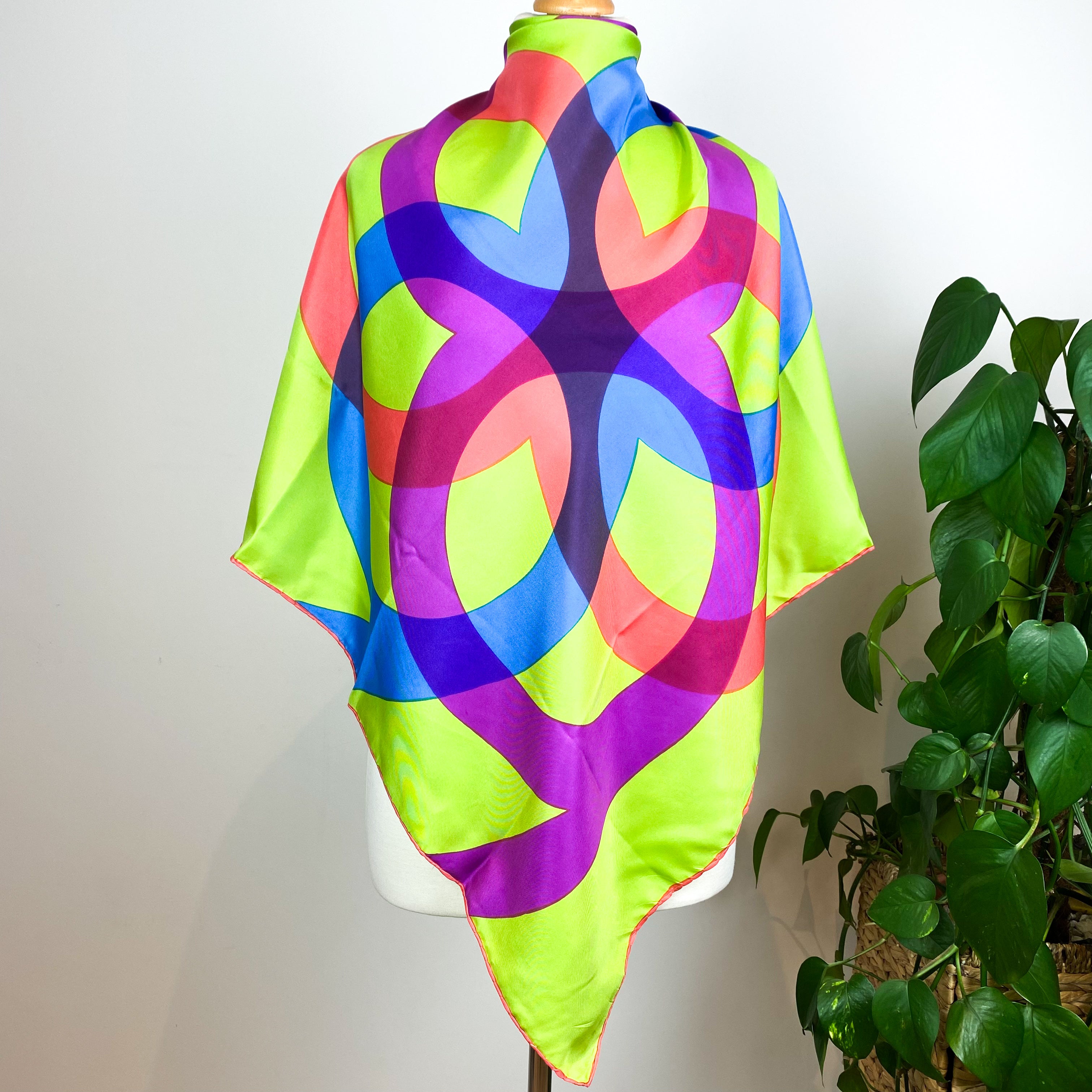 Psychedelic Colourful Vintage Silk Scarf