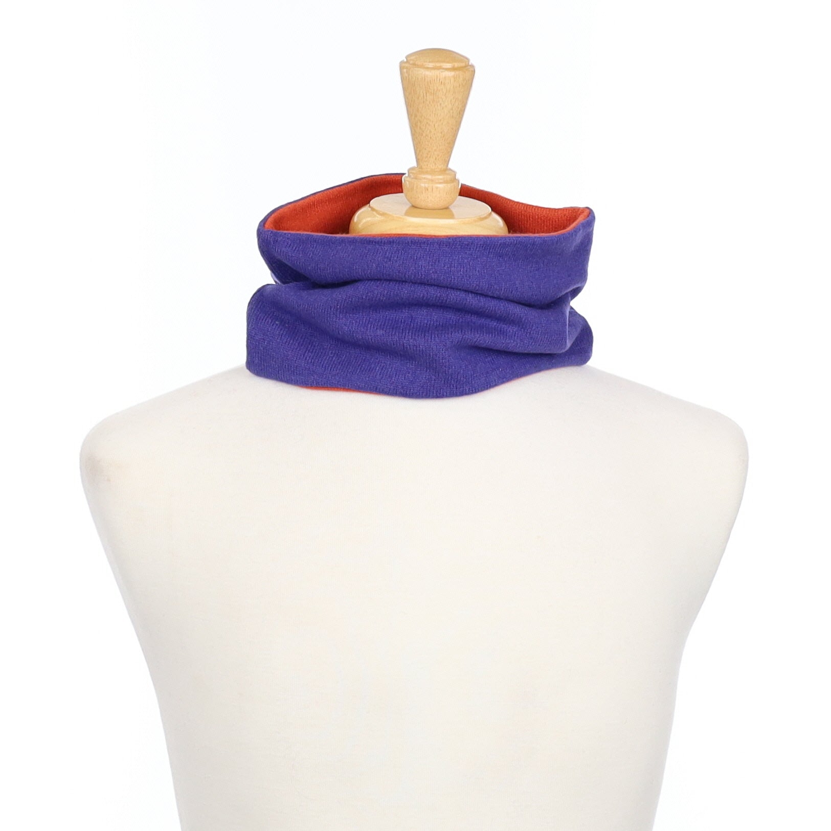 Indigo and Burnt Orange Neck Warmer