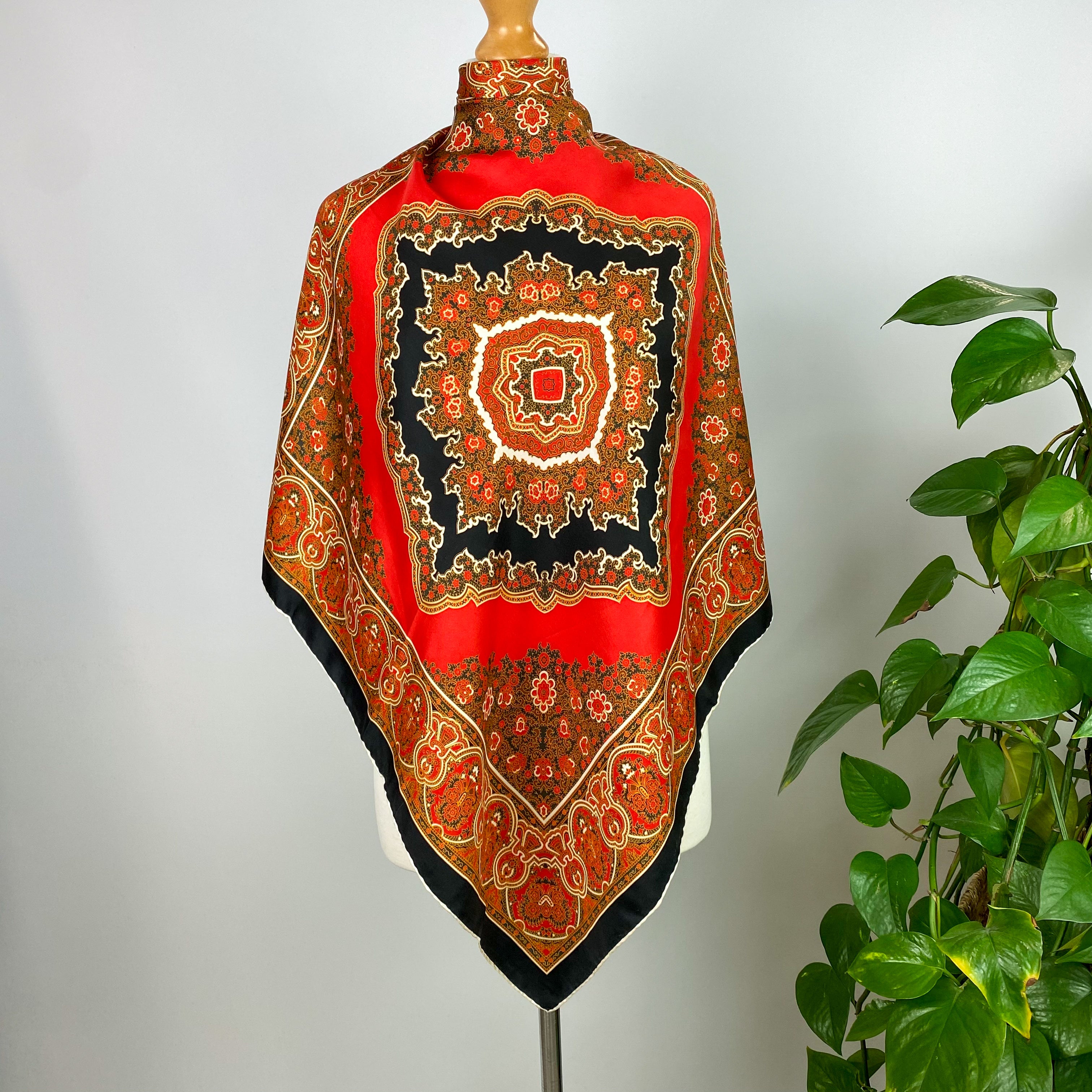 1970s Paisley Vintage Silk Scarf