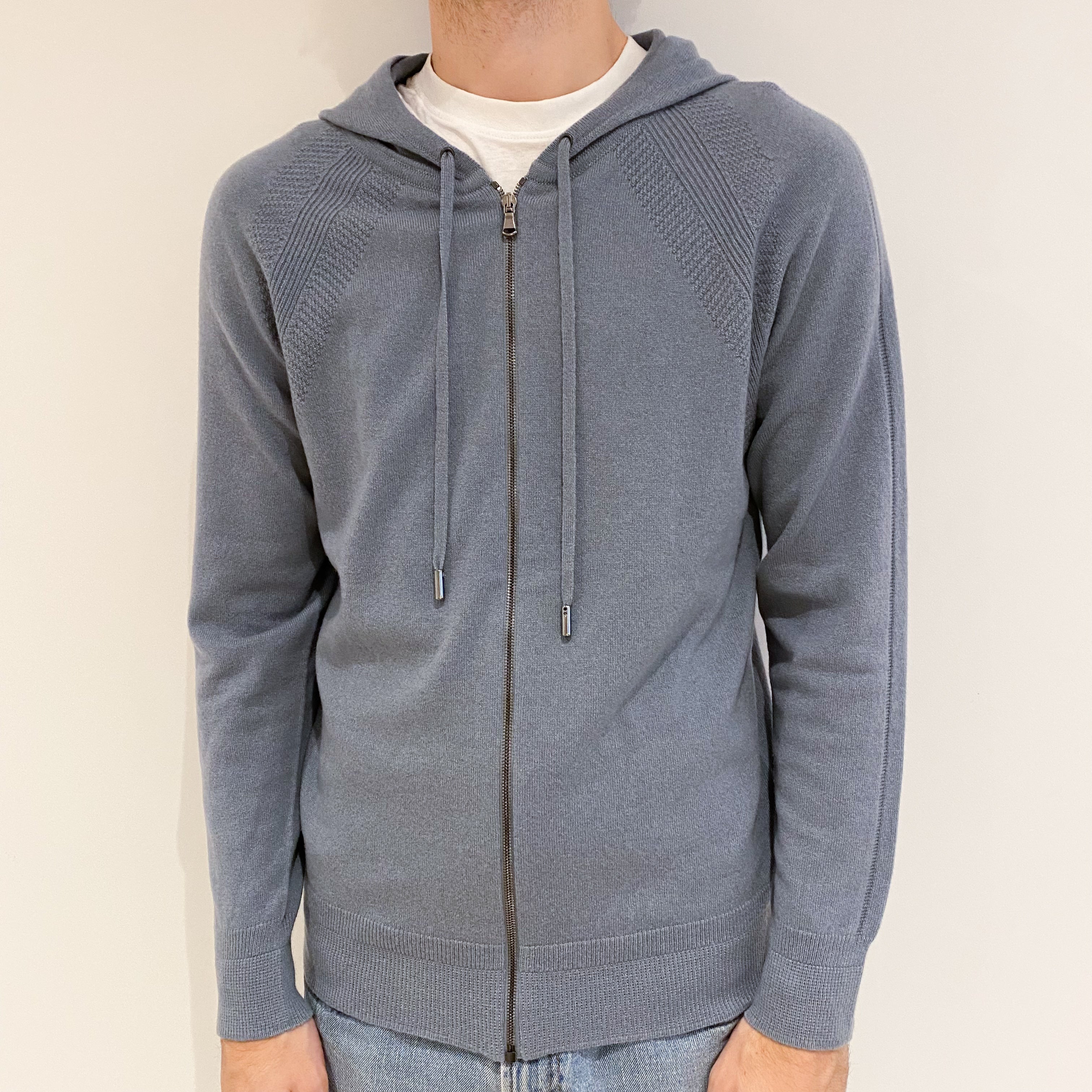 Men’s Brand New Scottish Slate Blue Zip Up Hoodie Medium