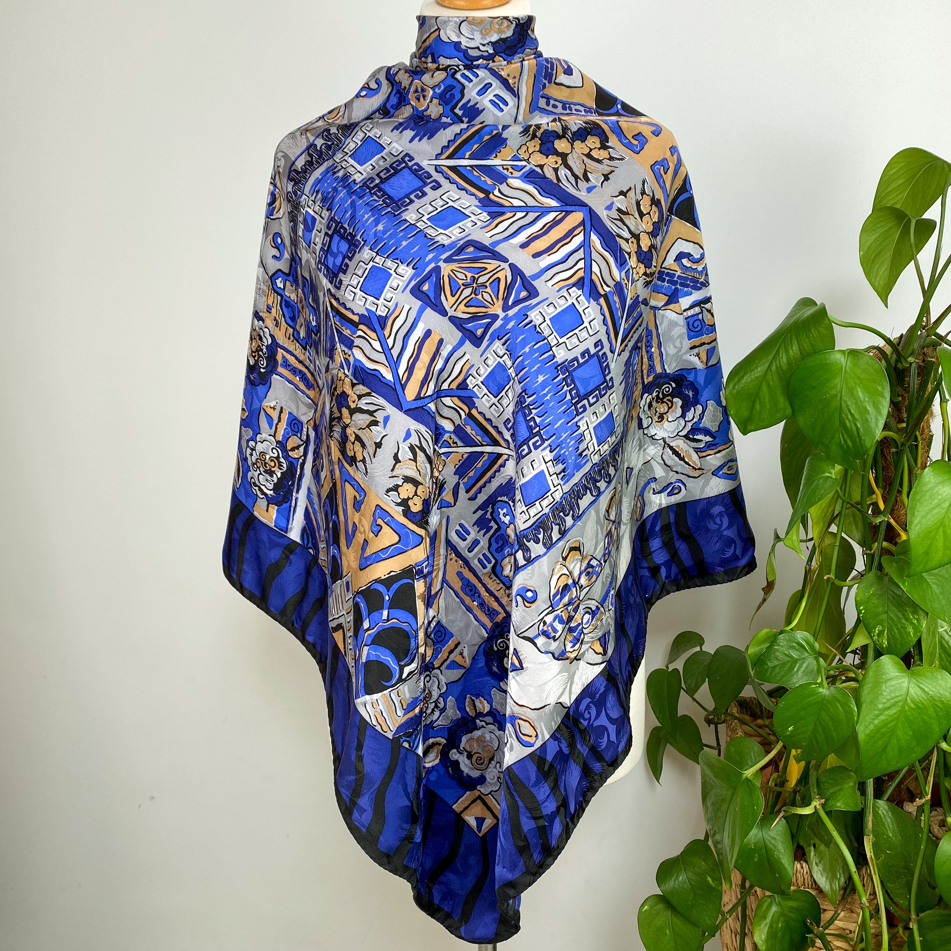 Large Italian Abstract Silk Scarf