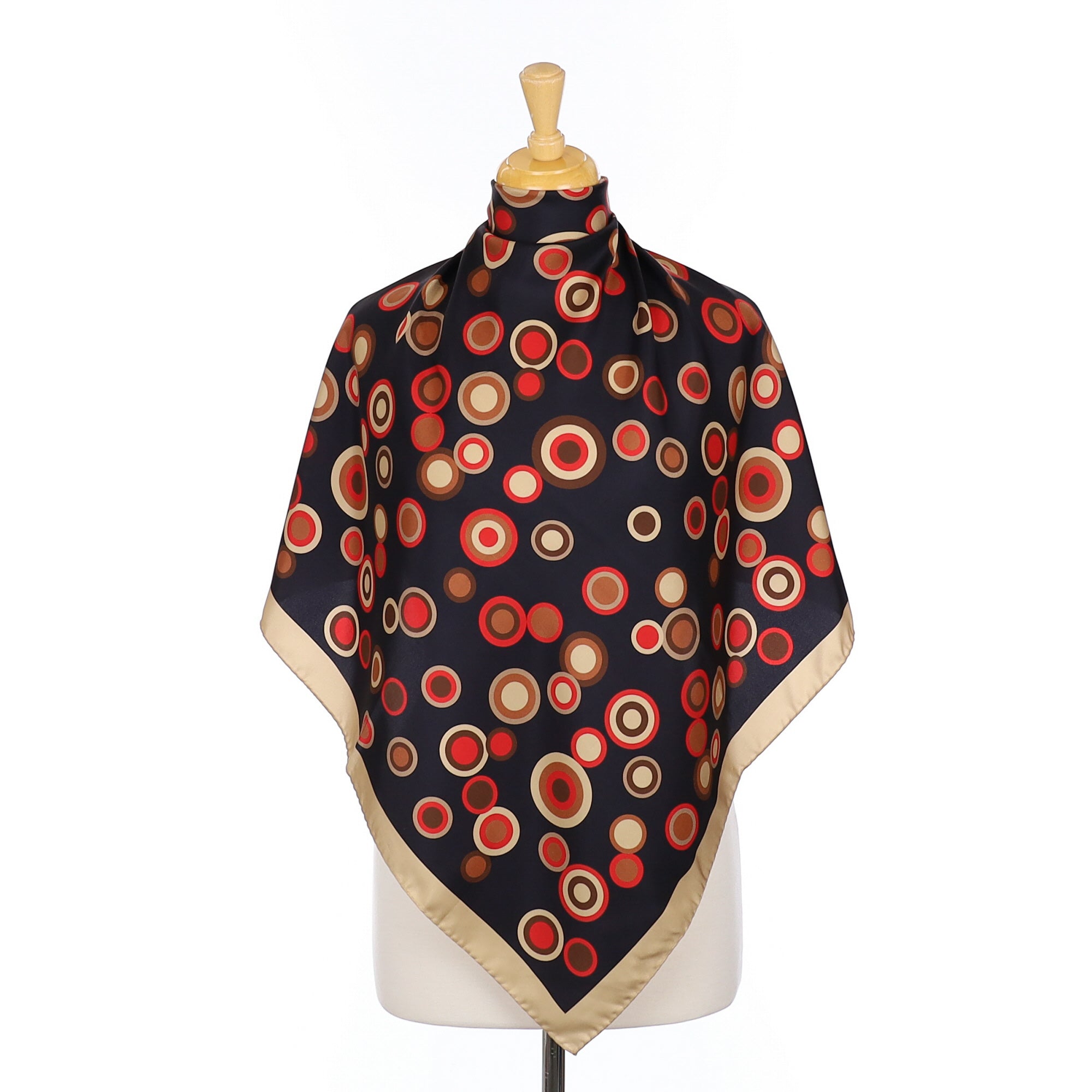 Brand New Italian Circle Pattern Silk Scarf
