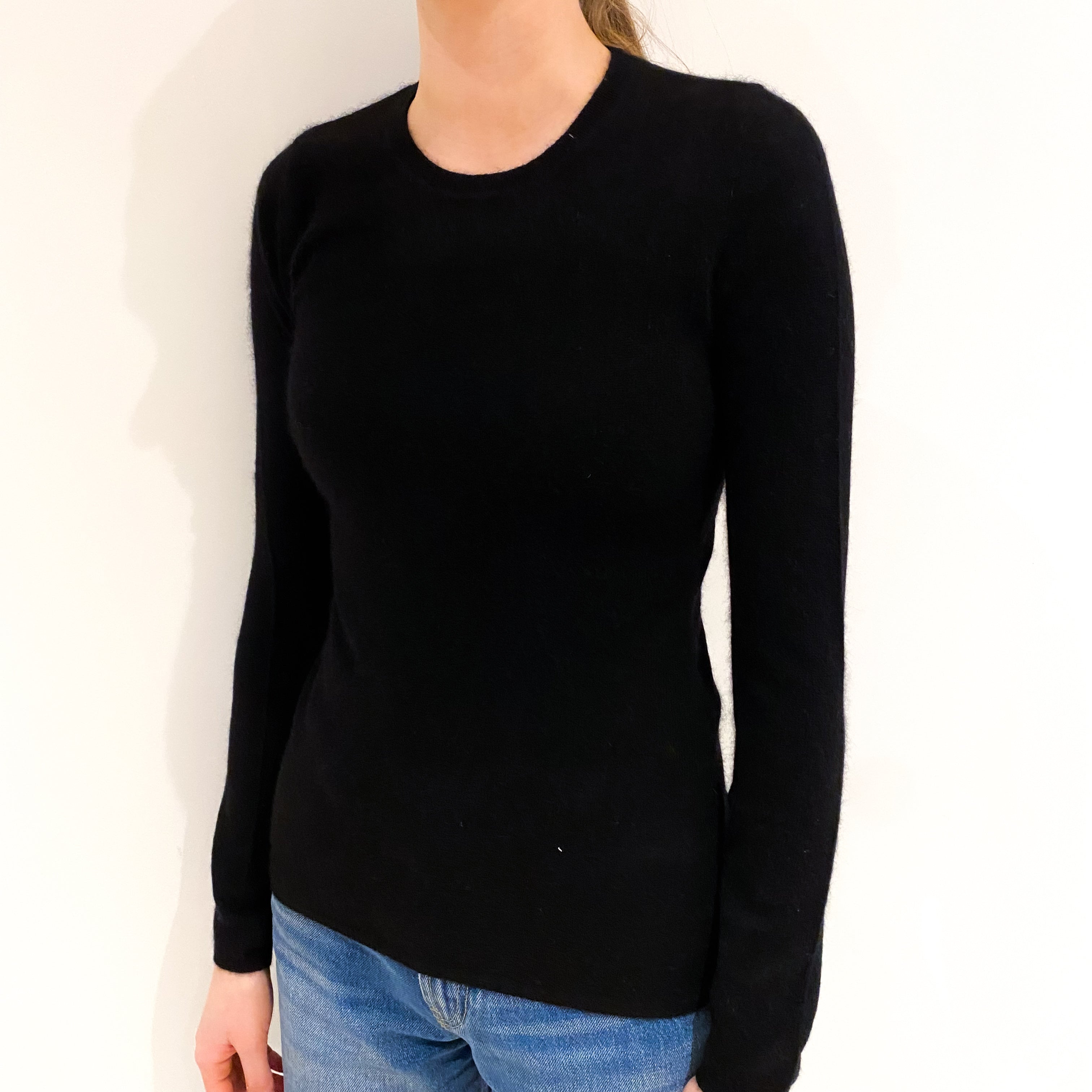 Classic Black Crew Neck Jumper Extra Small
