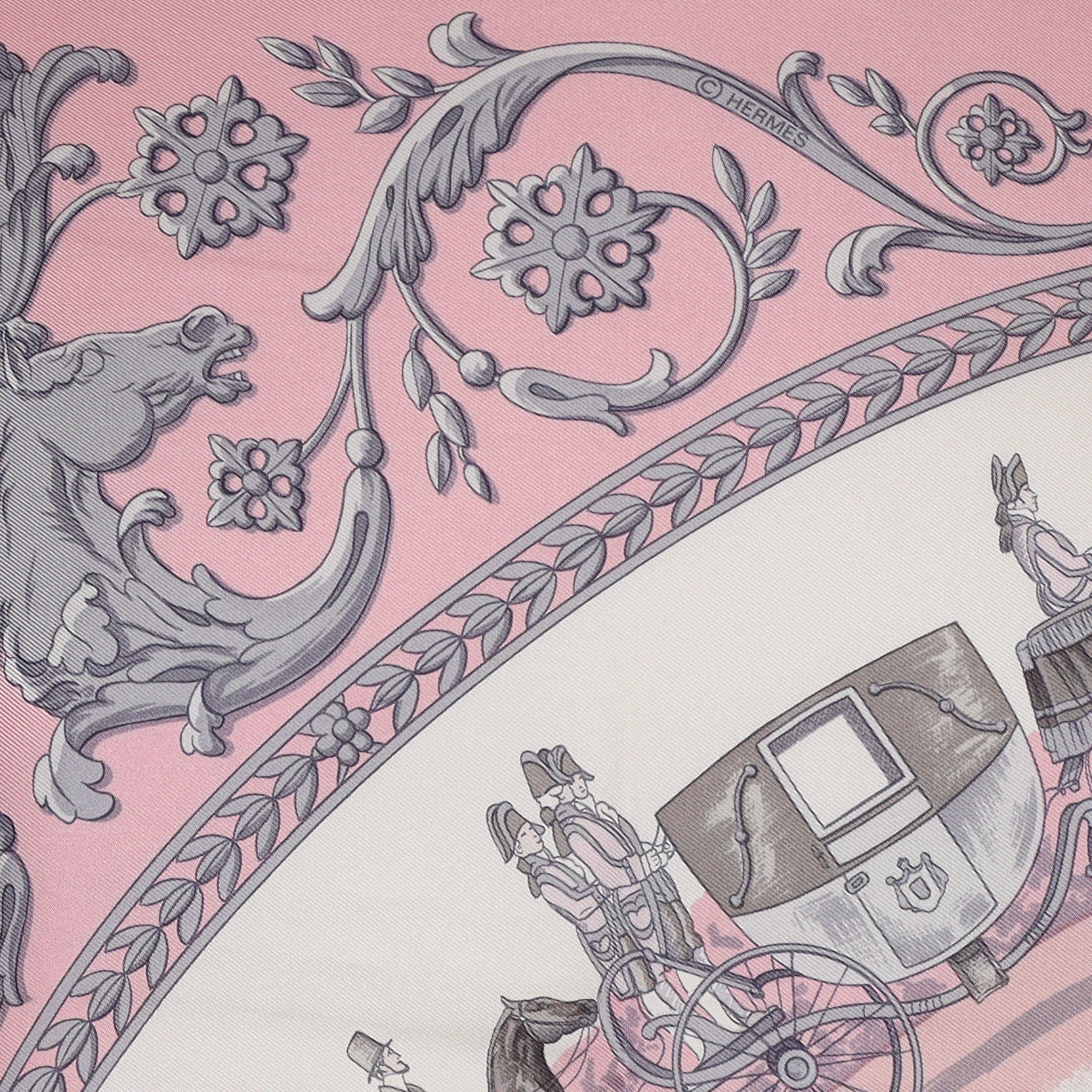 Pristine Hermès La Promenade de Longchamps Silk Scarf