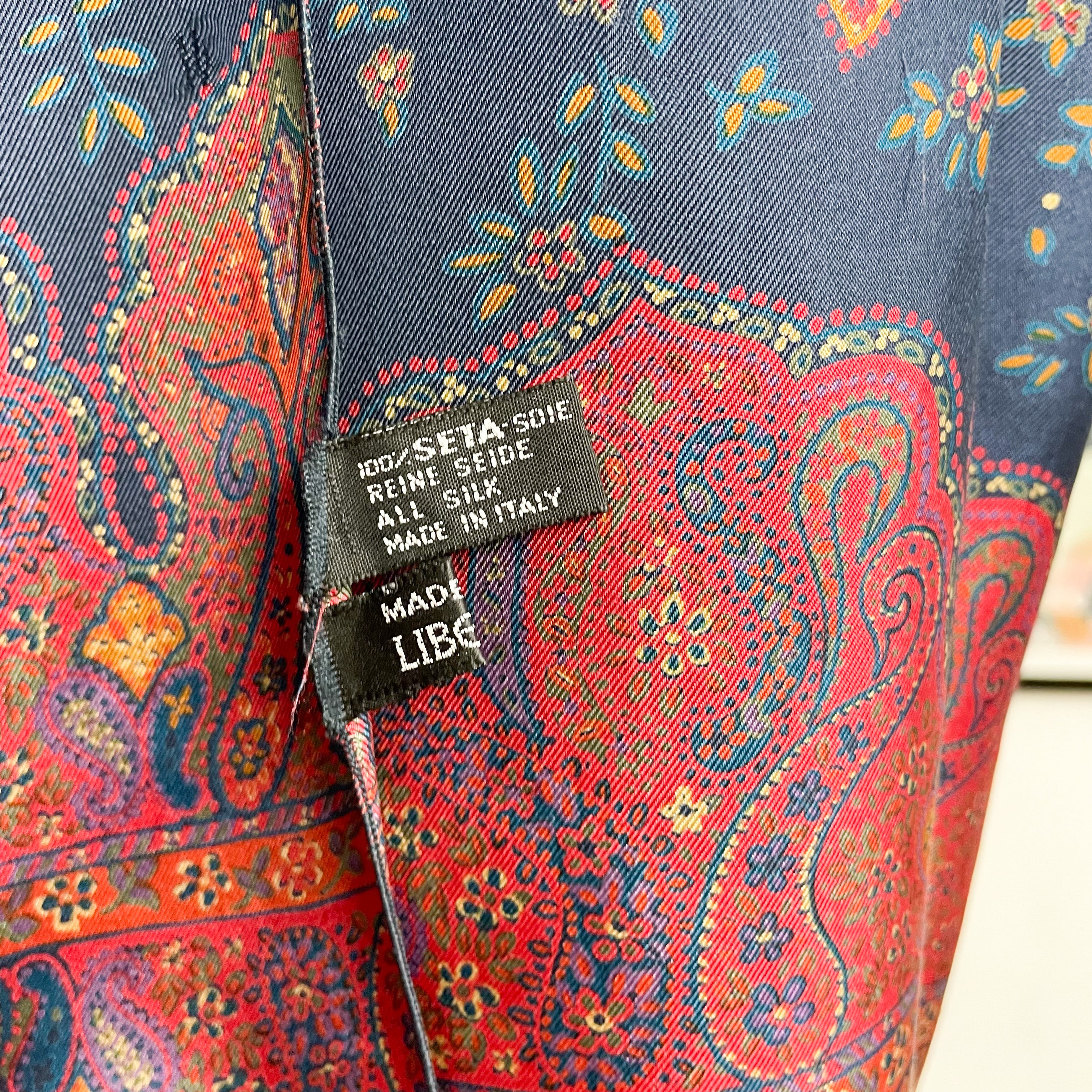 Liberty Paisley Long Vintage Silk Scarf