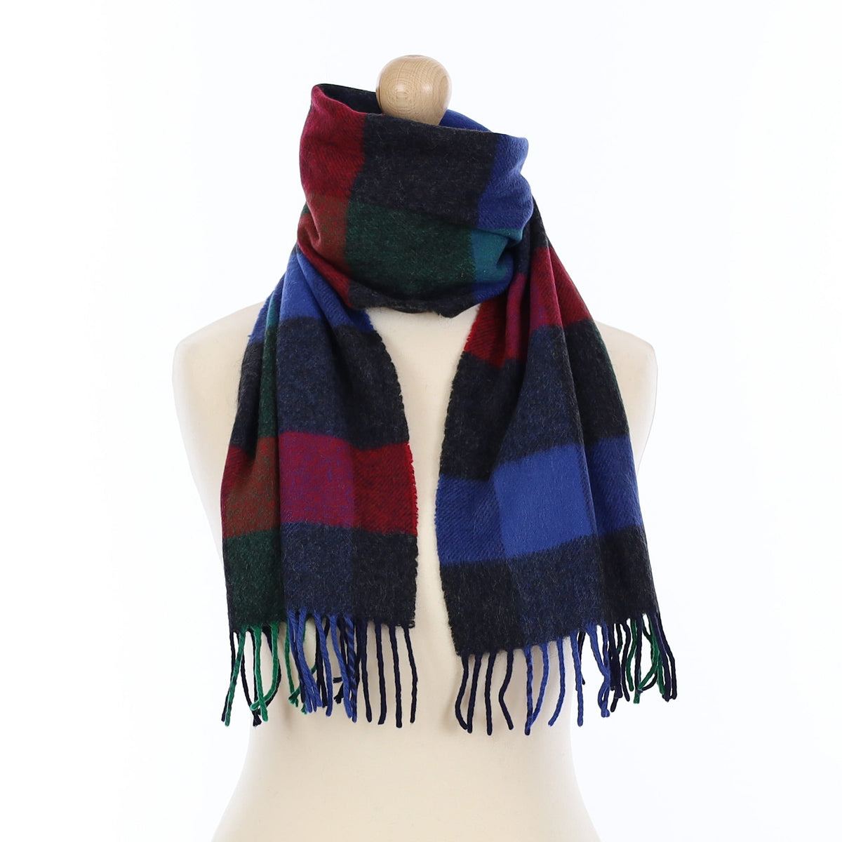 Multicolour Checked Cashmere Woven Scarf