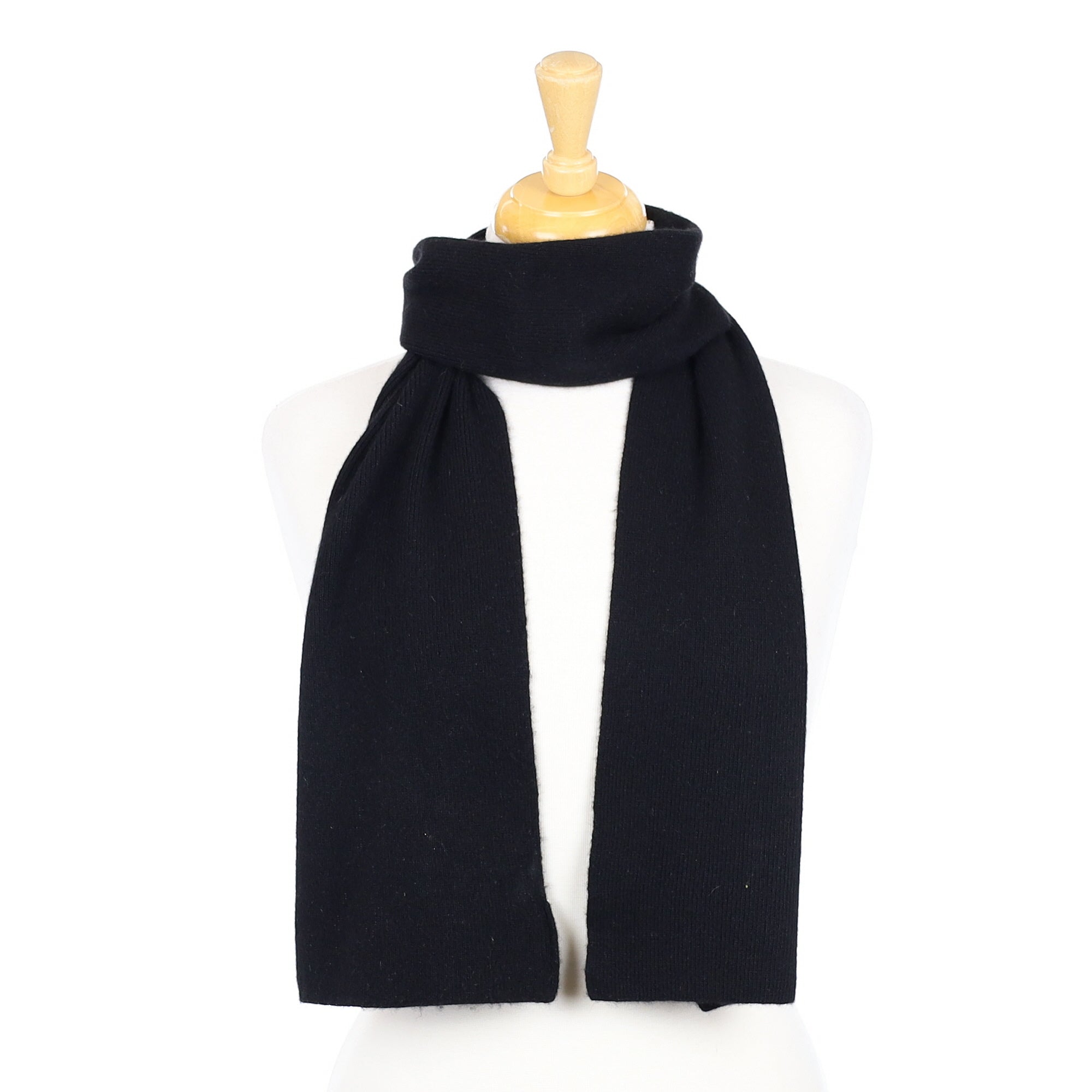 Black Cashmere Knitted Scarf