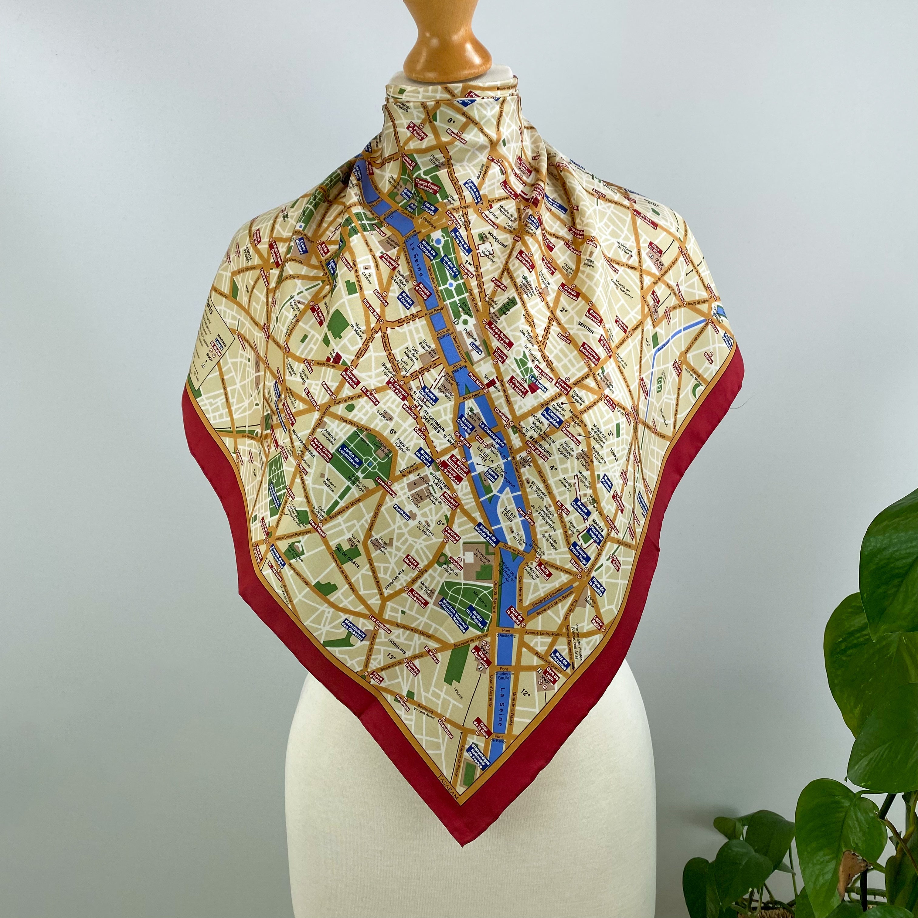 Road Map of Paris Silk Scarf