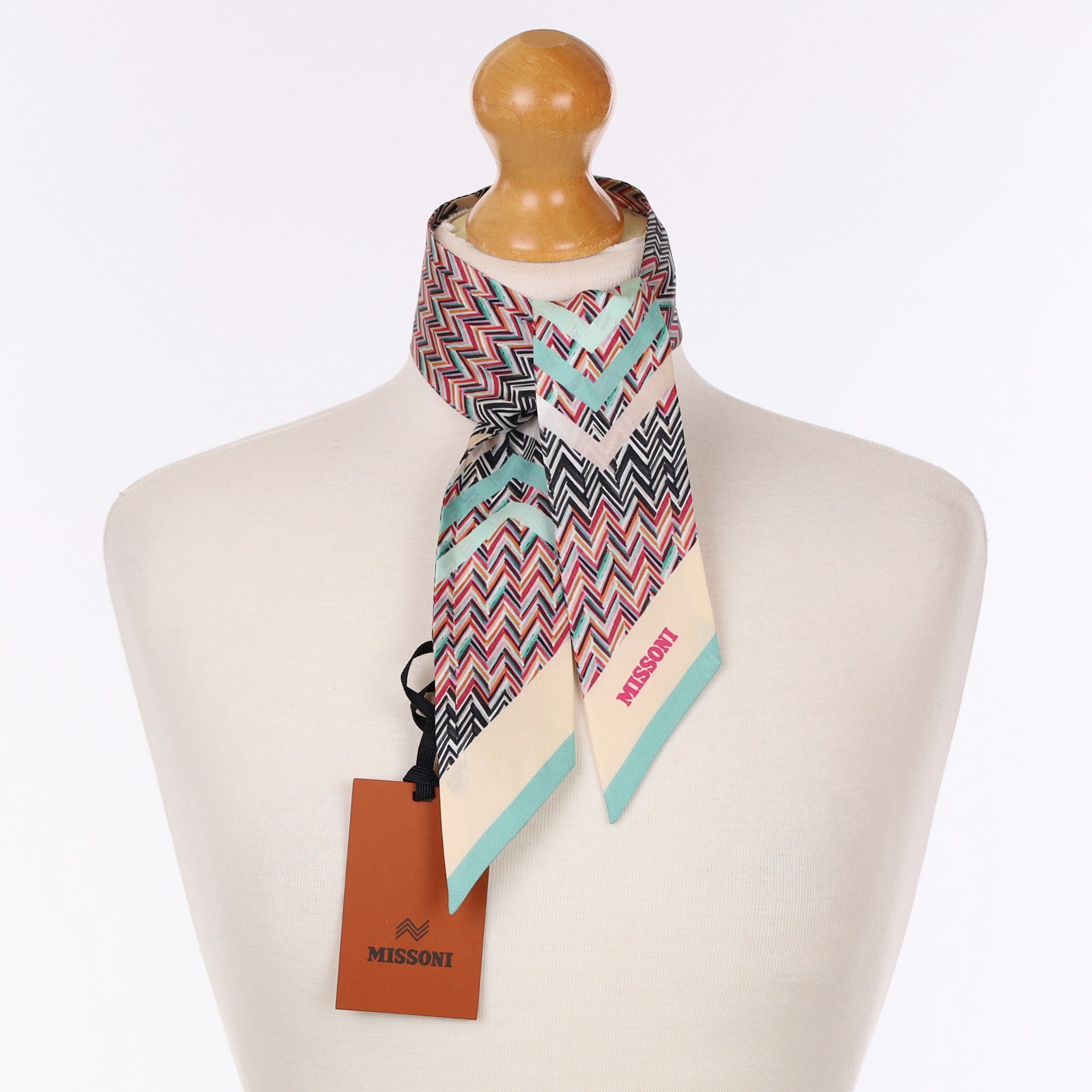 Brand New Missoni Multicoloured Silk Twilly Scarf