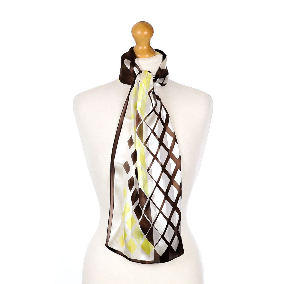 Immaculate Anne Klein Geometric Long Silk Scarf