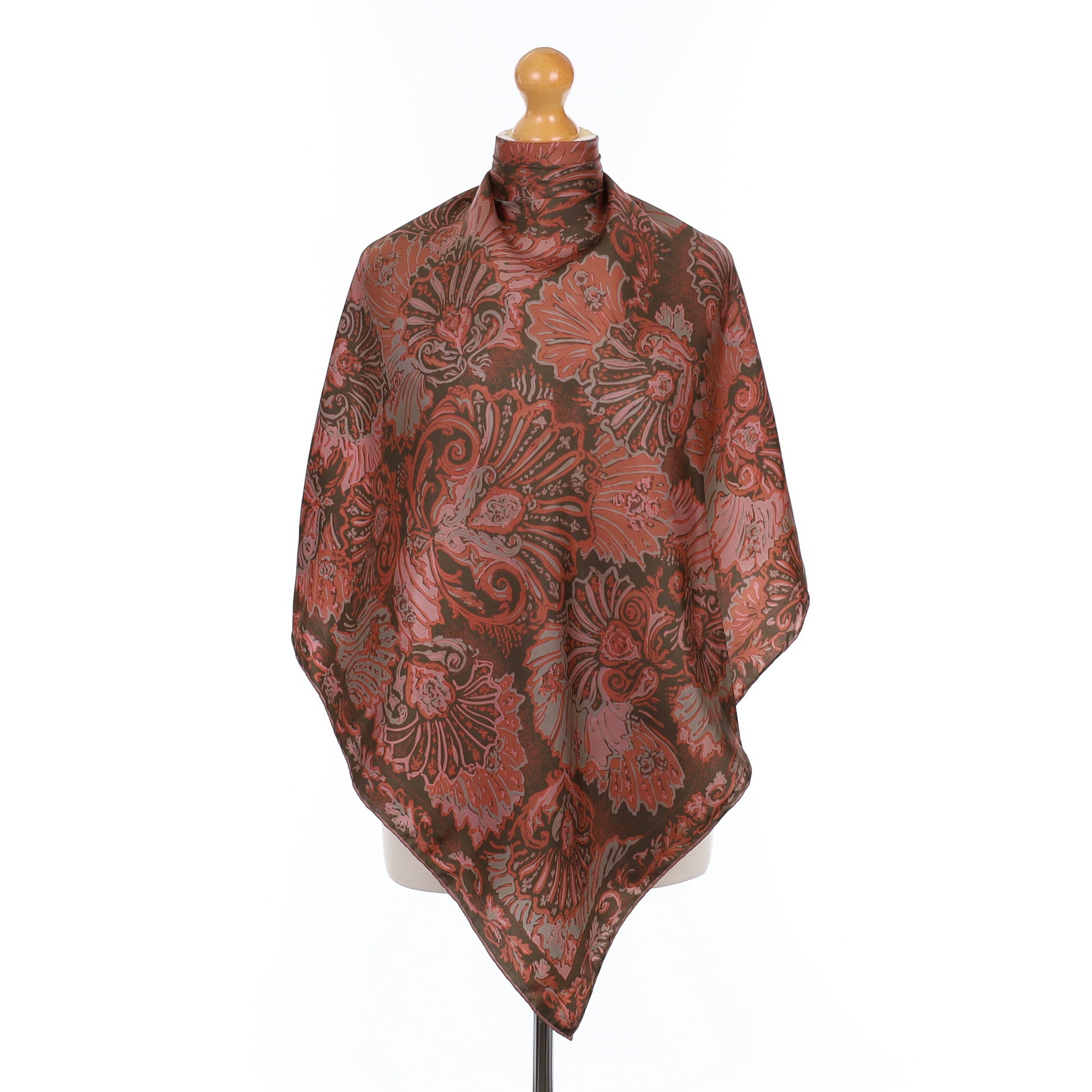 1970’s Richard Allan Pink Floral Vintage Silk Scarf