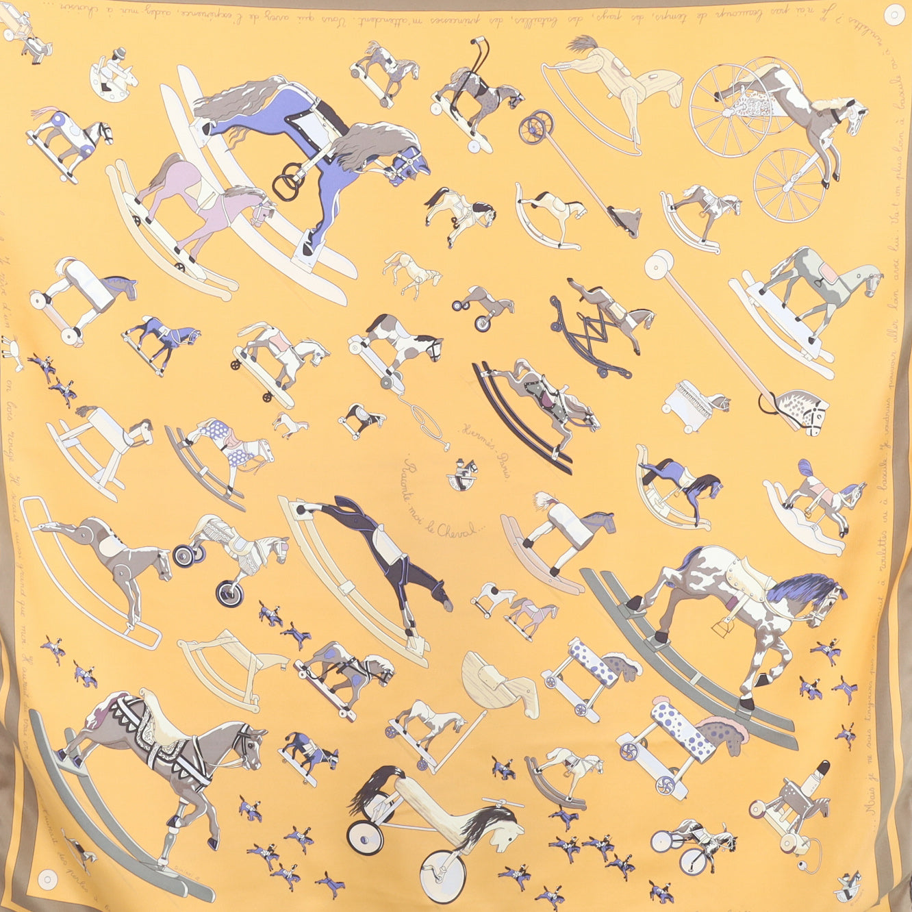 Hermès Raconte Moi Le Cheval Silk Scarf Grail