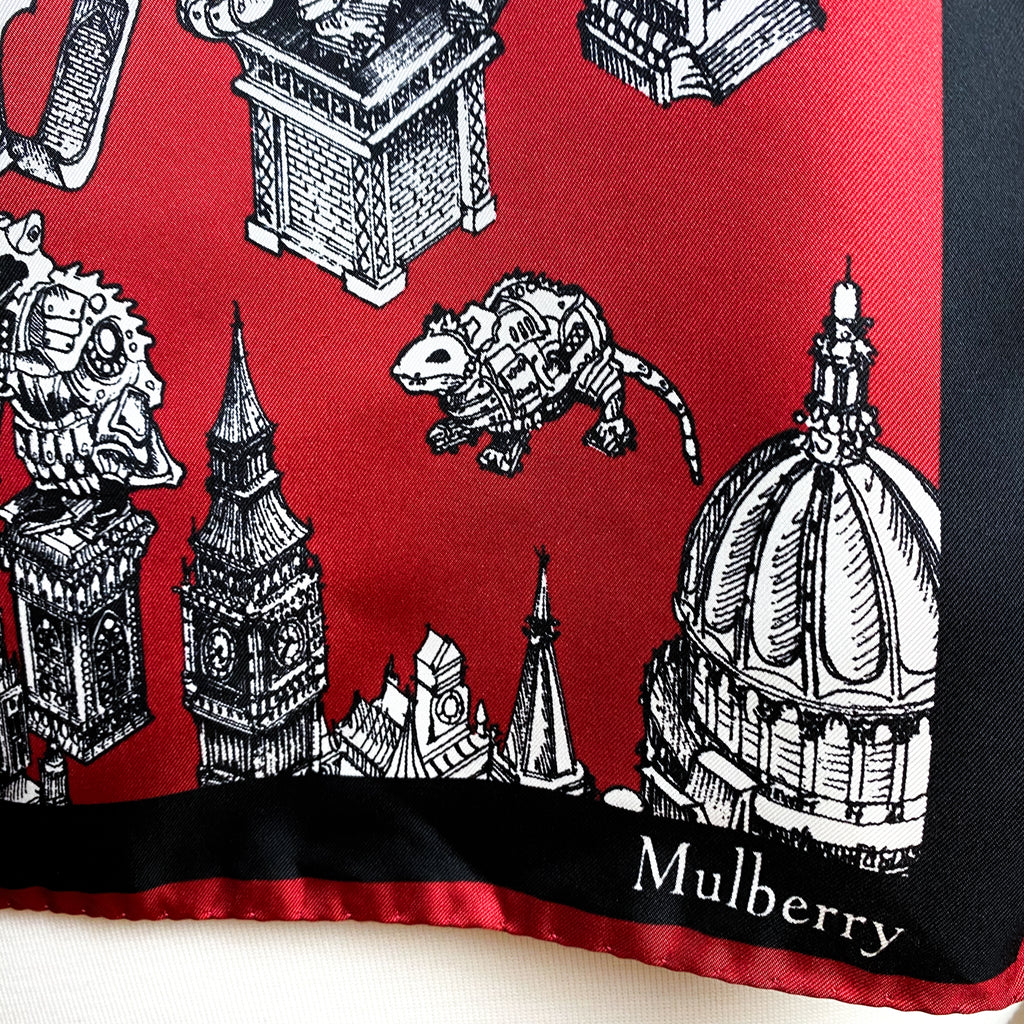 Brand New Mulberry London Silk Scarf
