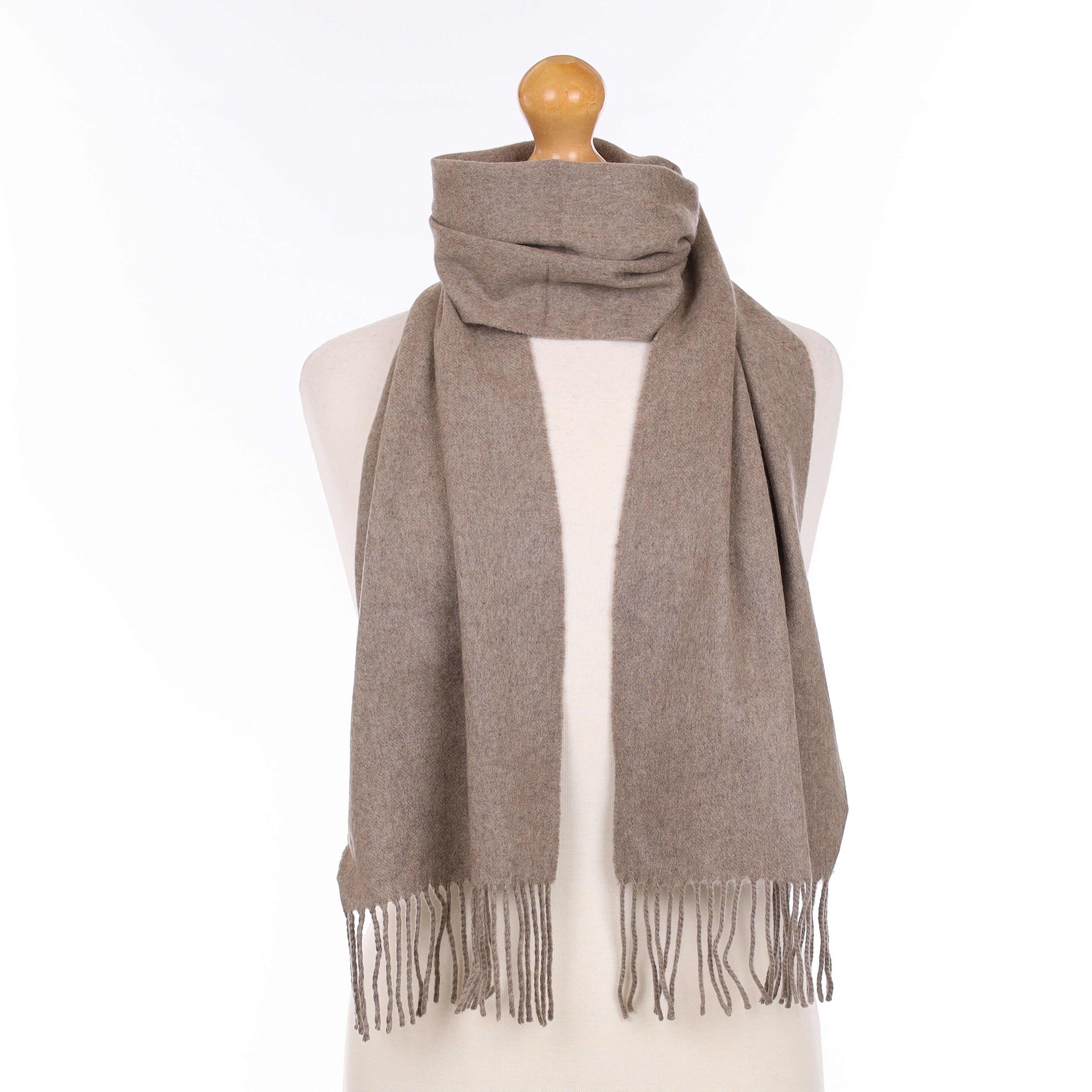 Mink Brown Cashmere Woven Scarf