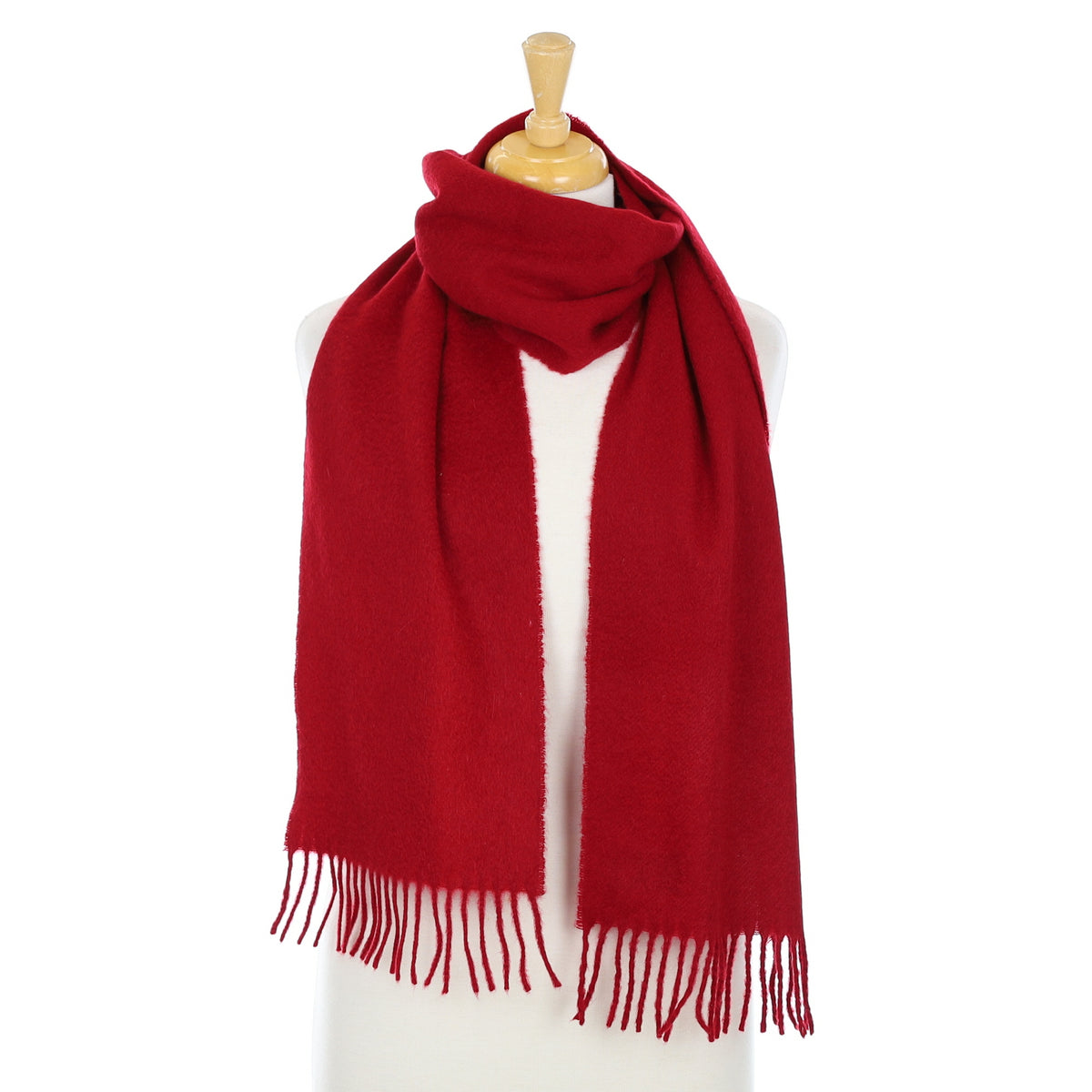 Crimson Red Woven Cashmere Scarf