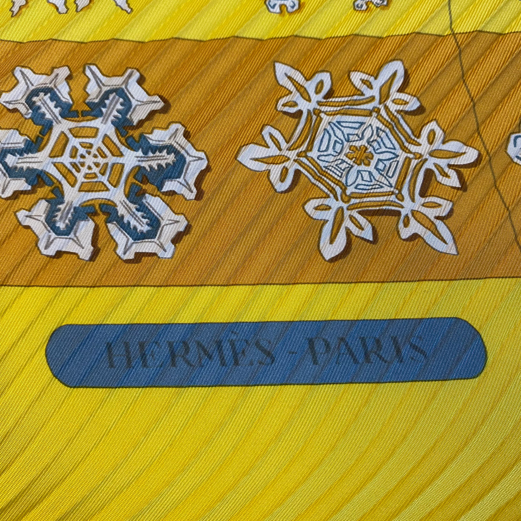 Pristine Boxed Hermès Feux de L'hiver Silk Plisse Scarf